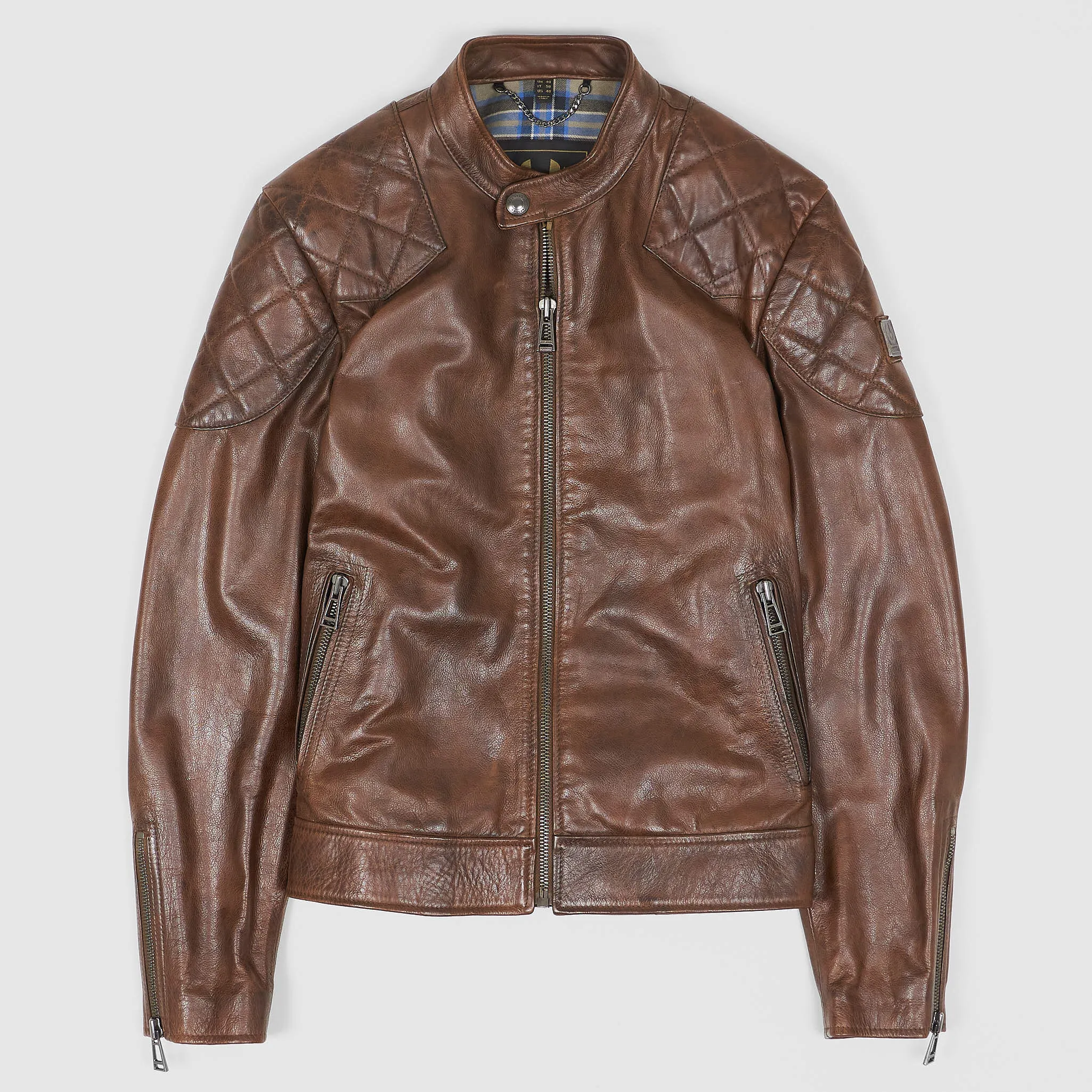 Belstaff Outlaw Hand Waxed Leather Jacket Cotton Lining sold by DeeCee style