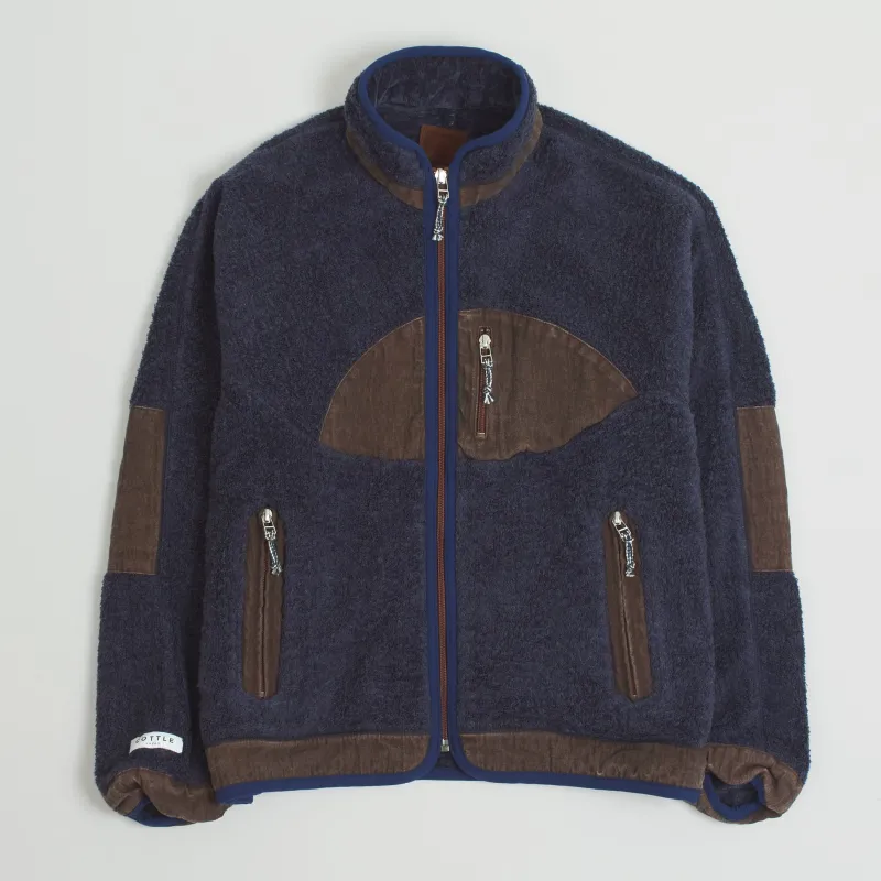 Cottle Natural Organic Sunset Cotton Pile Fleece Jacket Indigo sold by DeeCee style