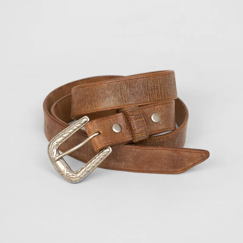 Double RL Washed Leather Belt sold by DeeCee style