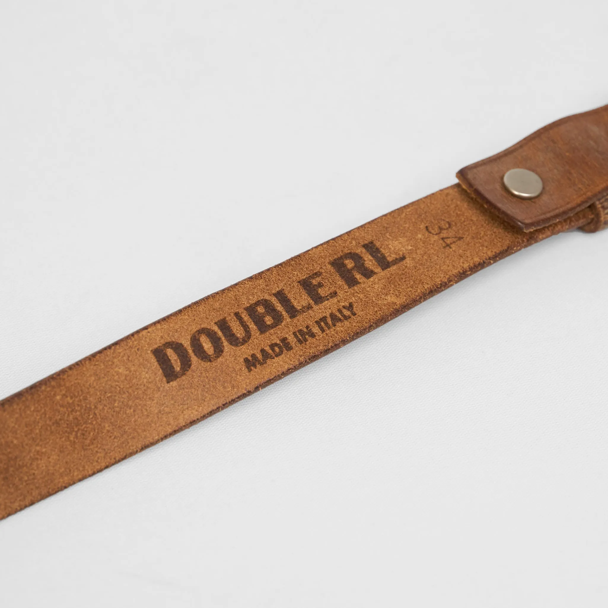 Double RL Washed Leather Belt sold by DeeCee style product image thumbnail 5