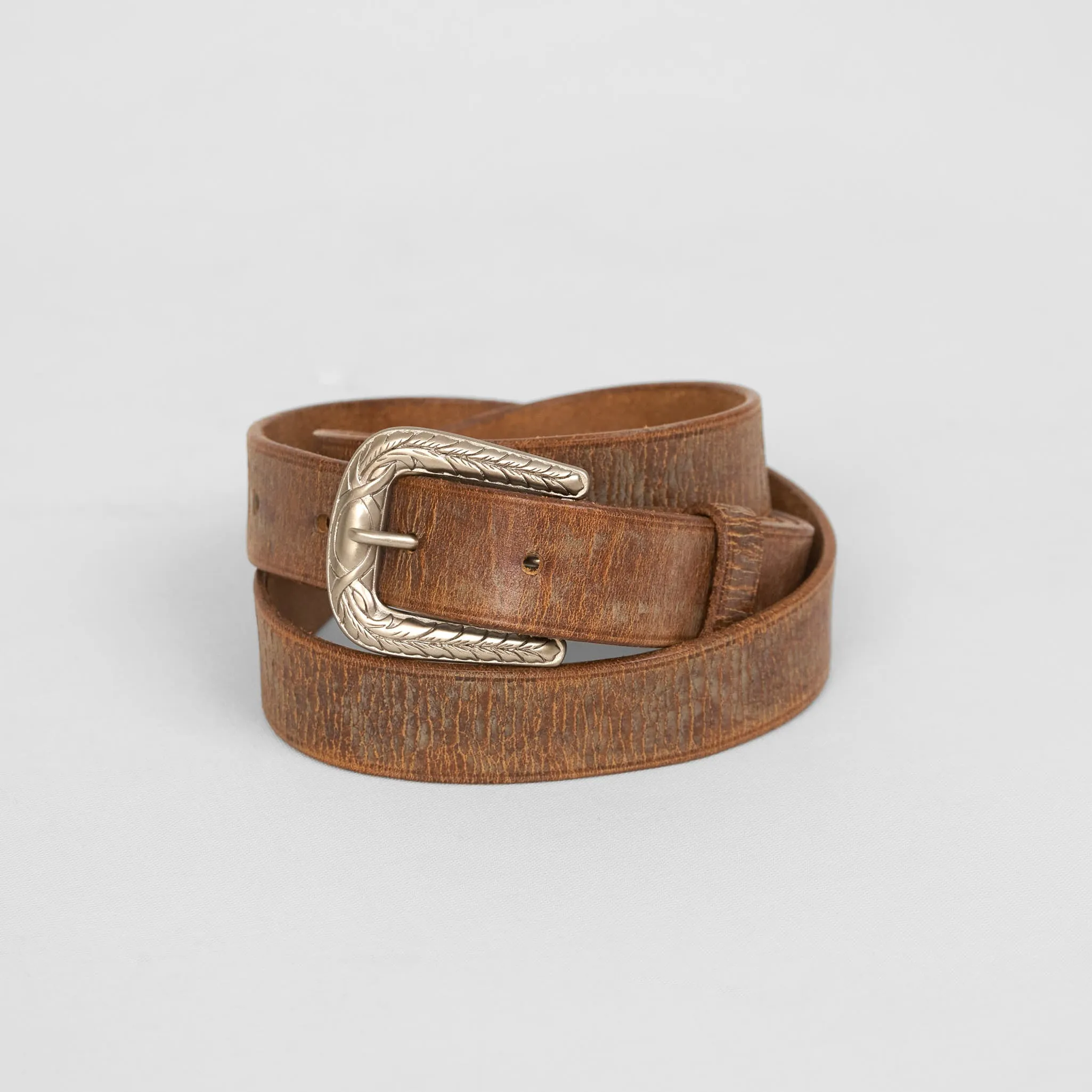 Double RL Washed Leather Belt sold by DeeCee style product image thumbnail 2