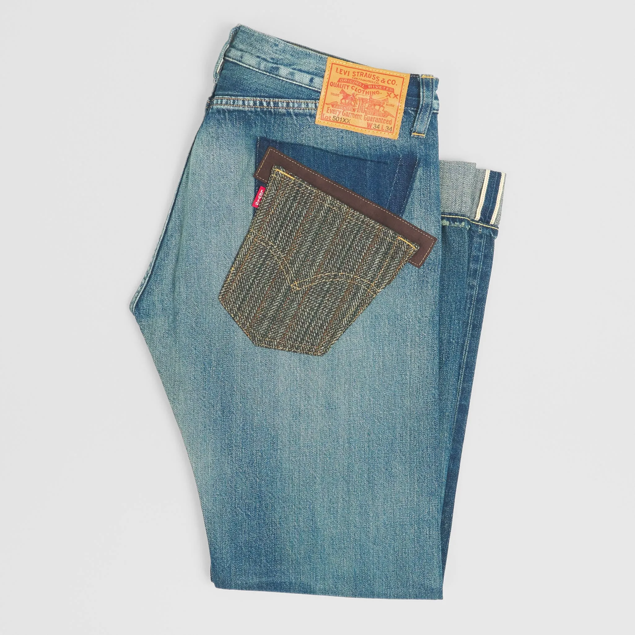 Junya Watanabe Man x Levi's® Low Waist Patchwork Selvage Denim Jeans sold by DeeCee style product image thumbnail 2