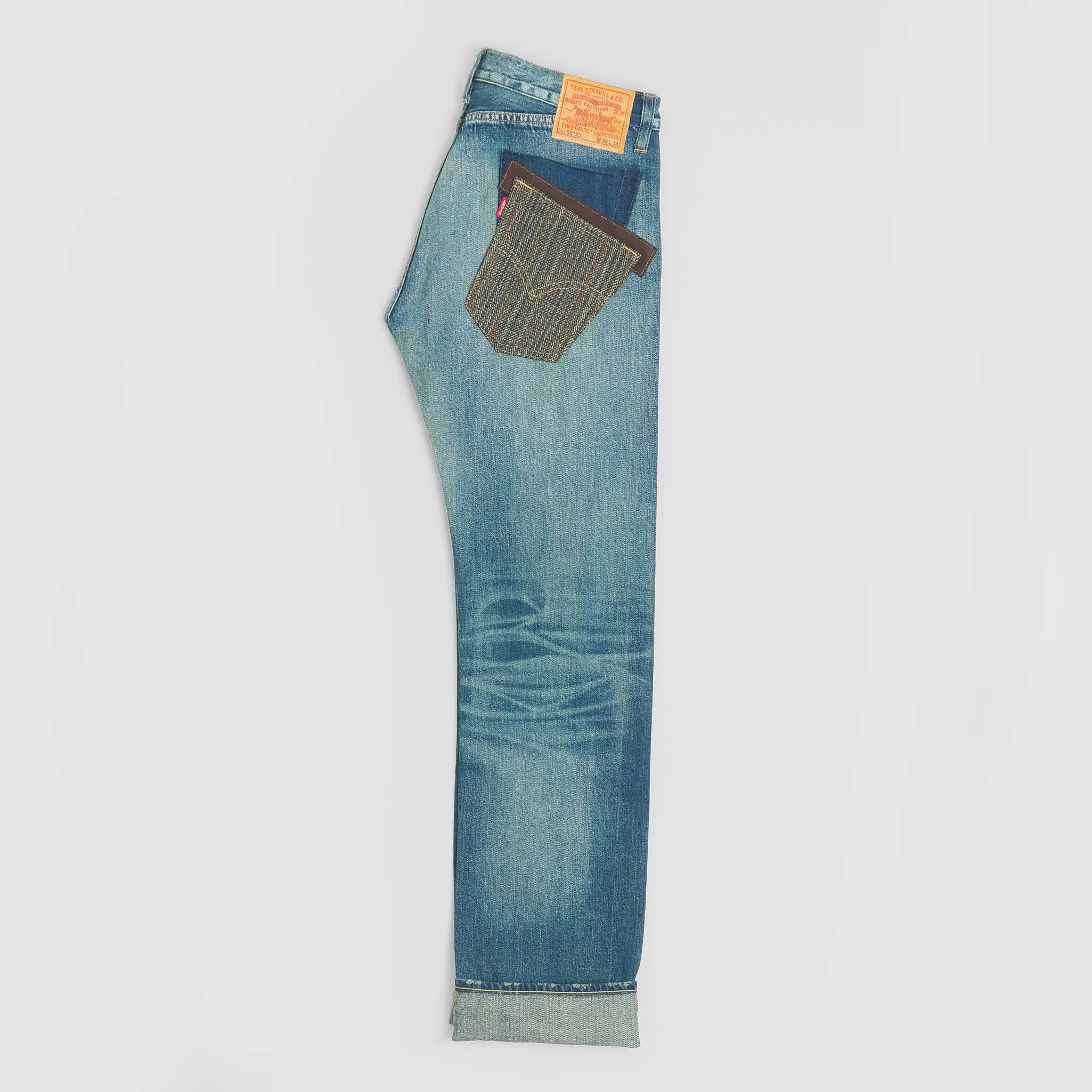 Junya Watanabe Man x Levi's® Low Waist Patchwork Selvage Denim Jeans sold by DeeCee style product image thumbnail 4