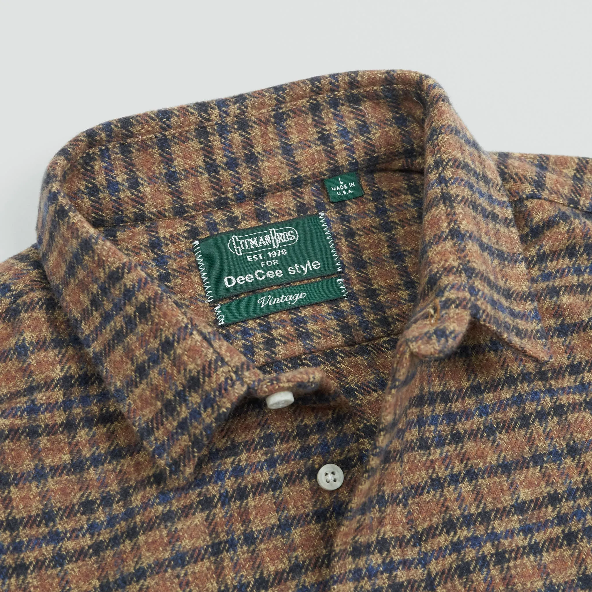 Gitman Vintage for DeeCee style Plaid Flannel Shirt Brown sold by DeeCee style product image thumbnail 3