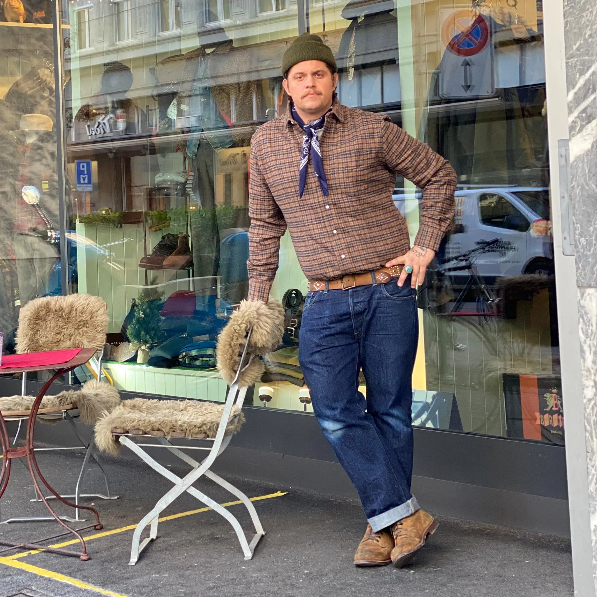 Gitman Vintage for DeeCee style Plaid Flannel Shirt Brown sold by DeeCee style product image thumbnail 2