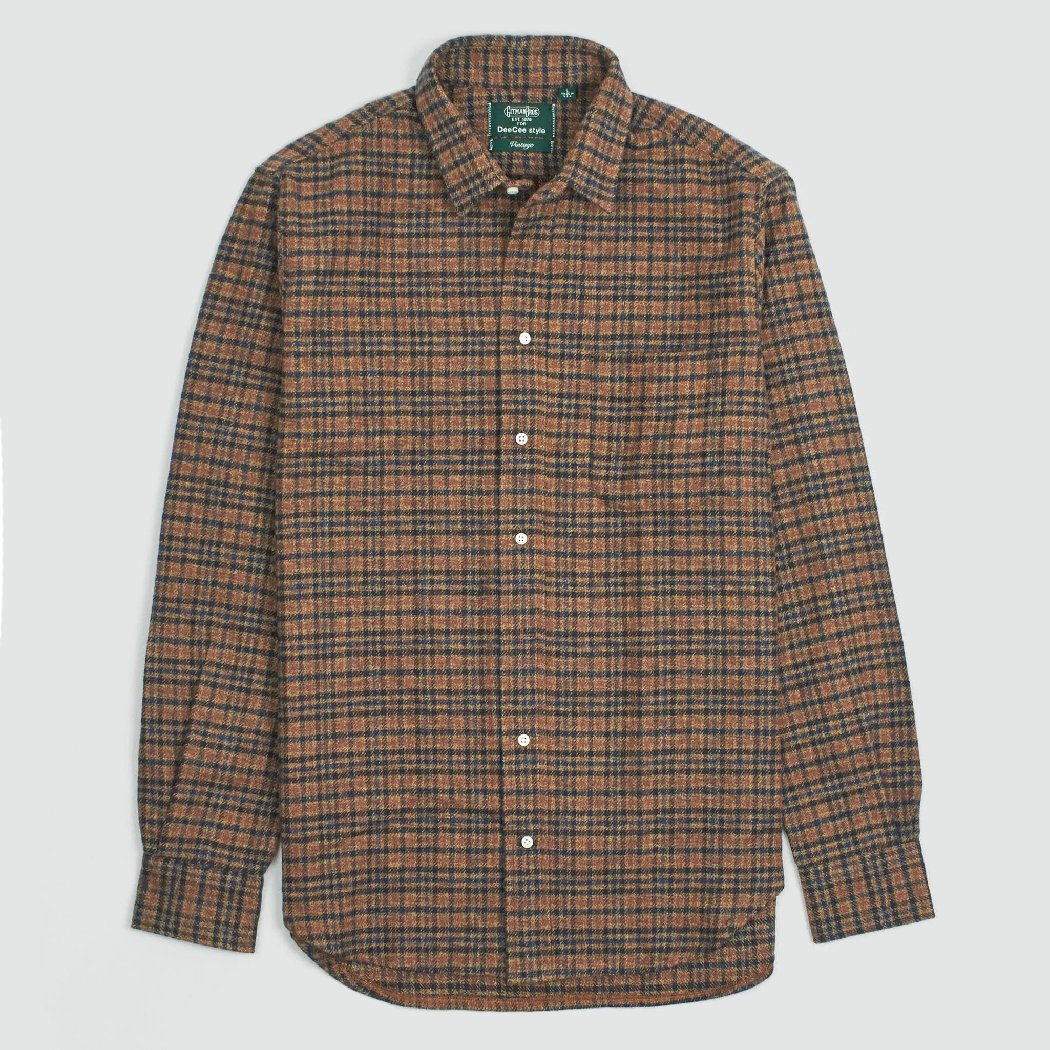 Gitman Vintage for DeeCee style Plaid Flannel Shirt Brown sold by DeeCee style