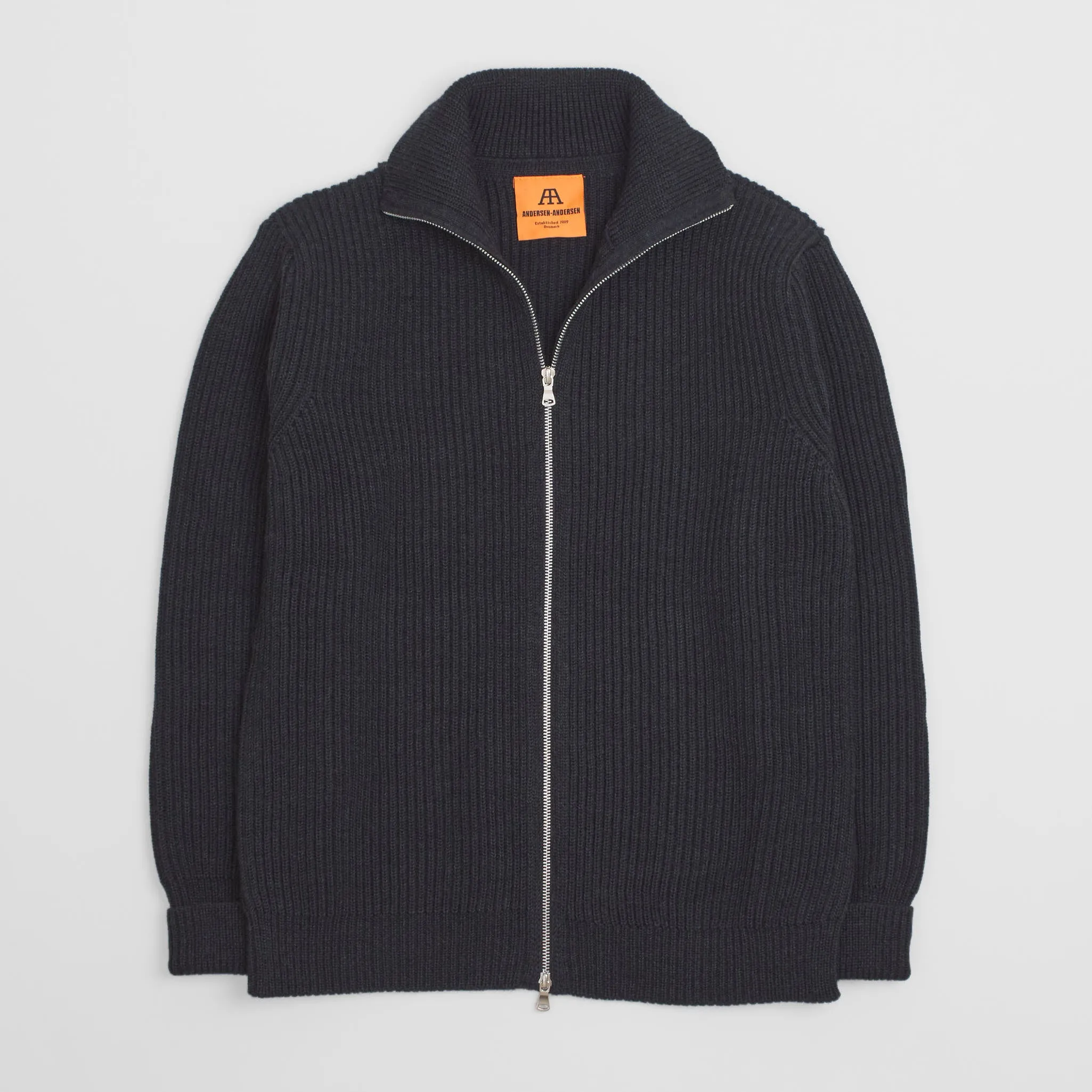 Andersen-Andersen Sailor Full Zip Cardigan Natural Indigo sold by DeeCee style