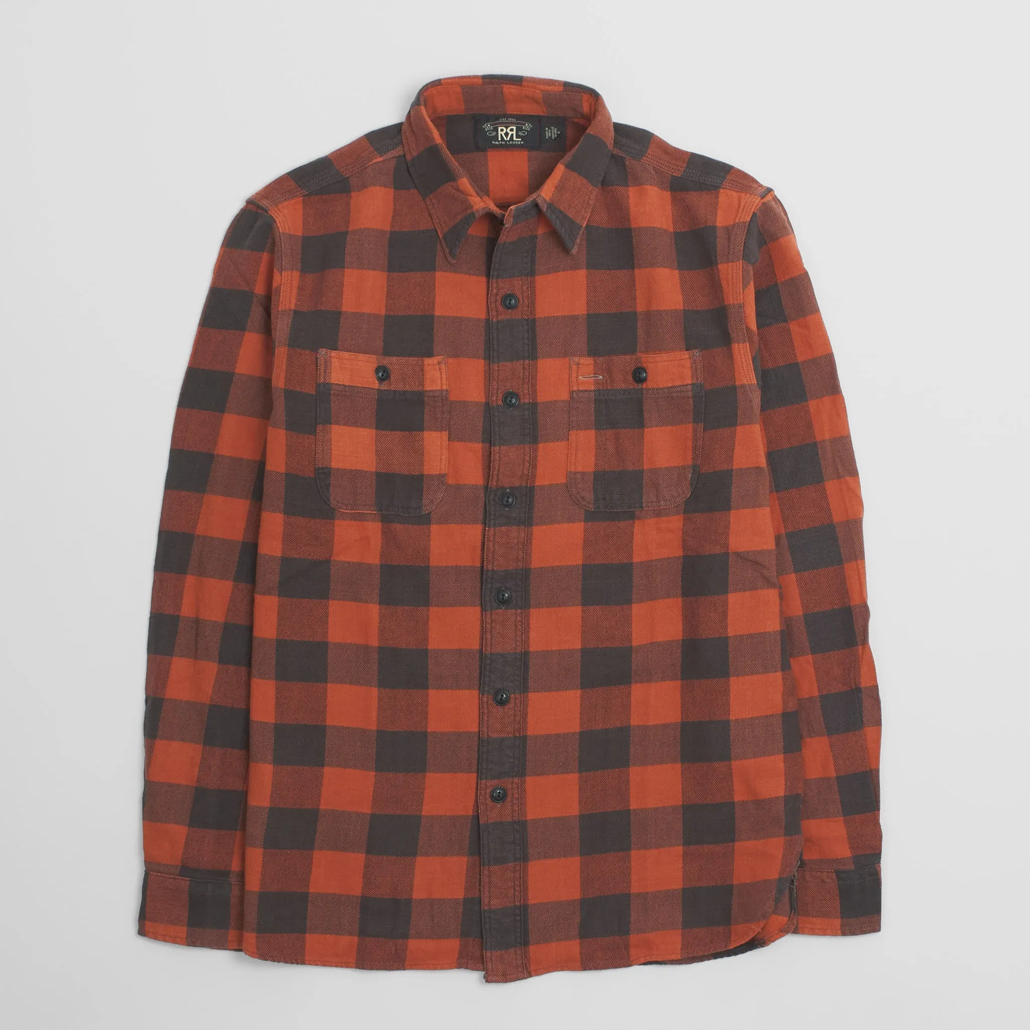 Double RL Work Overshirt Black / Red Check sold by DeeCee style