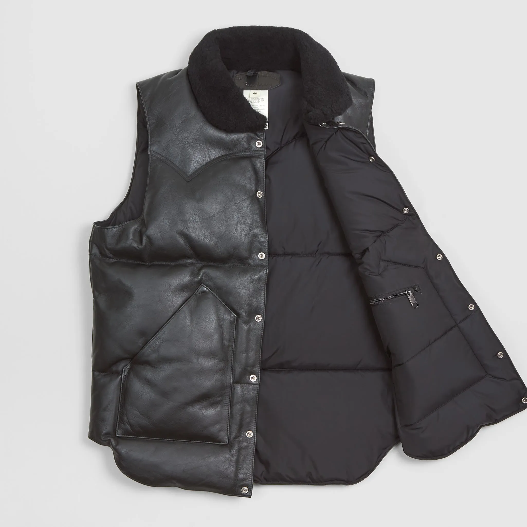 Rocky Mountain Featherbed Black Leather Down Vest sold by DeeCee style product image thumbnail 2
