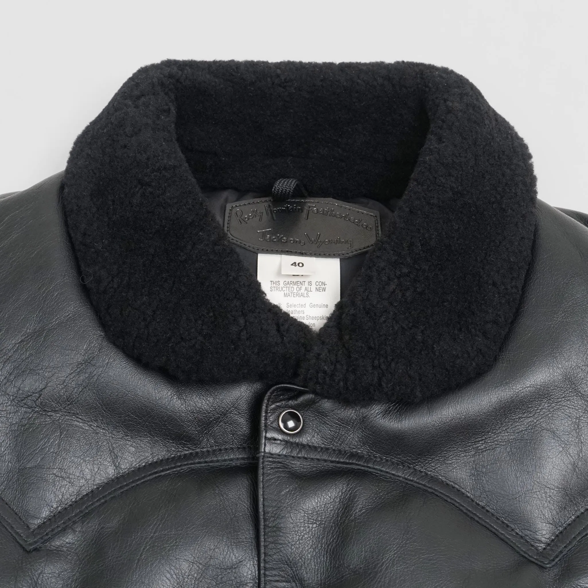 Rocky Mountain Featherbed Black Leather Down Vest sold by DeeCee style product image thumbnail 4