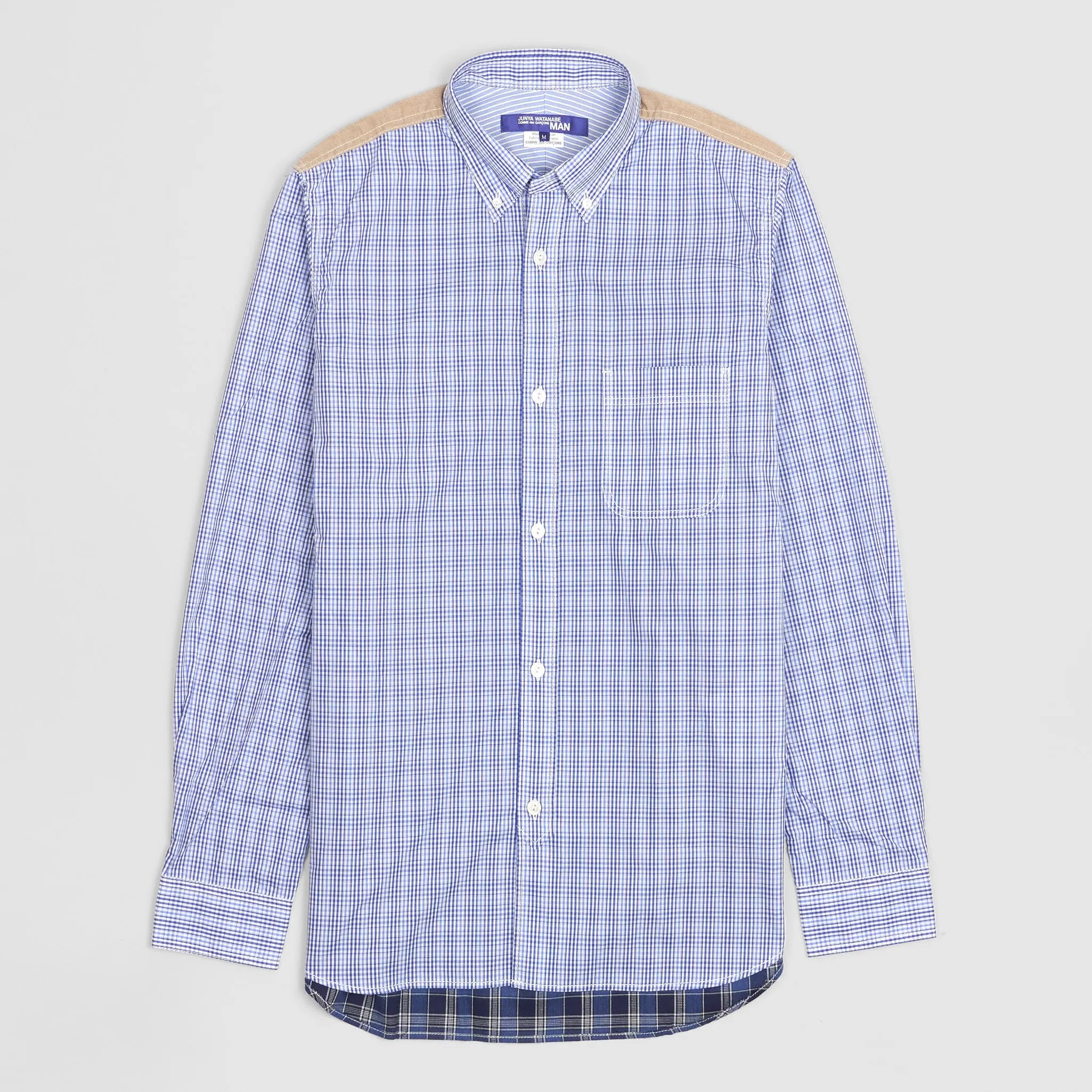 Junya Watanabe Man Plaid Patchwork Button Down Shirt sold by DeeCee style