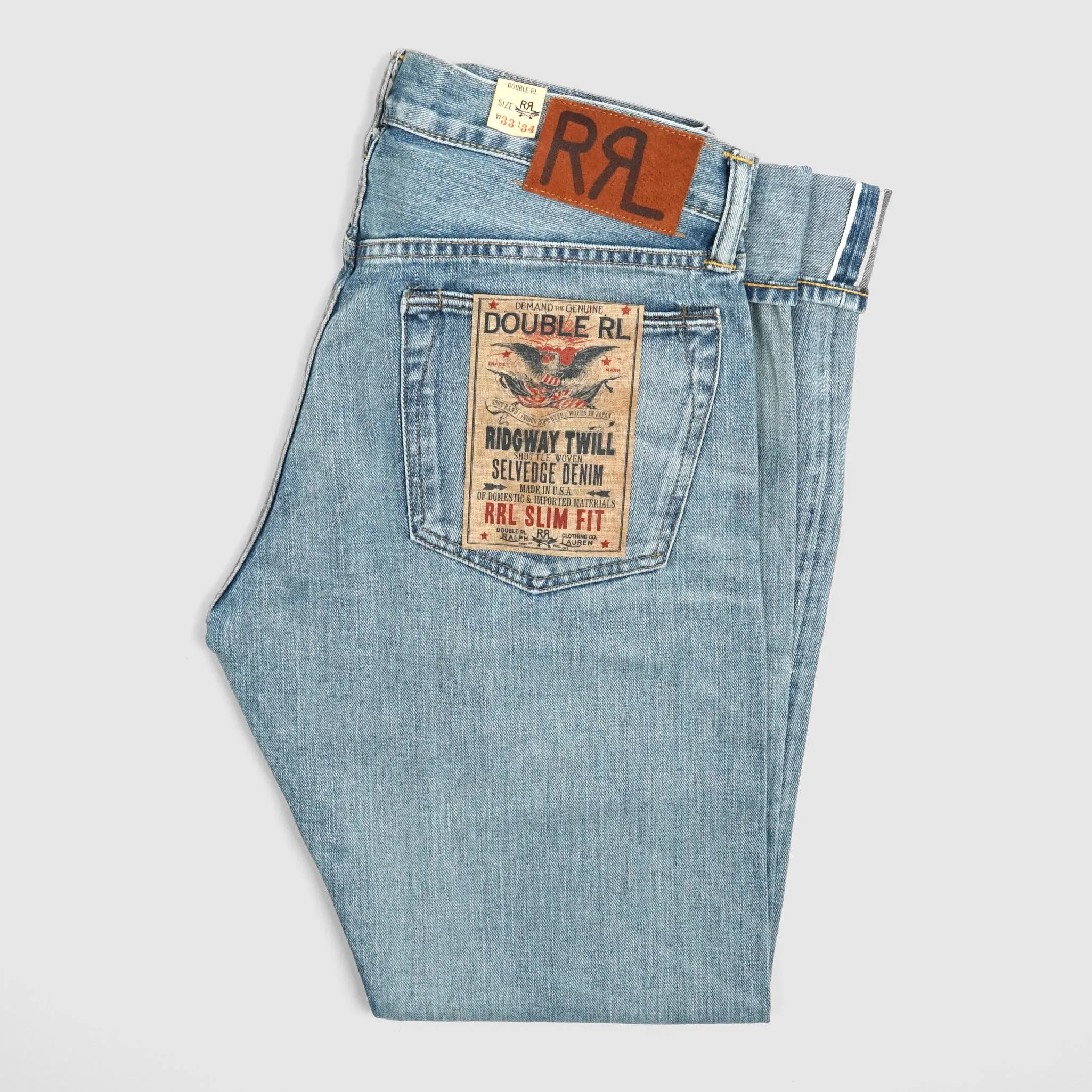 Double RL Heavy Washed Denim Slim Fit Selvage Jeans sold by DeeCee style product image thumbnail 3