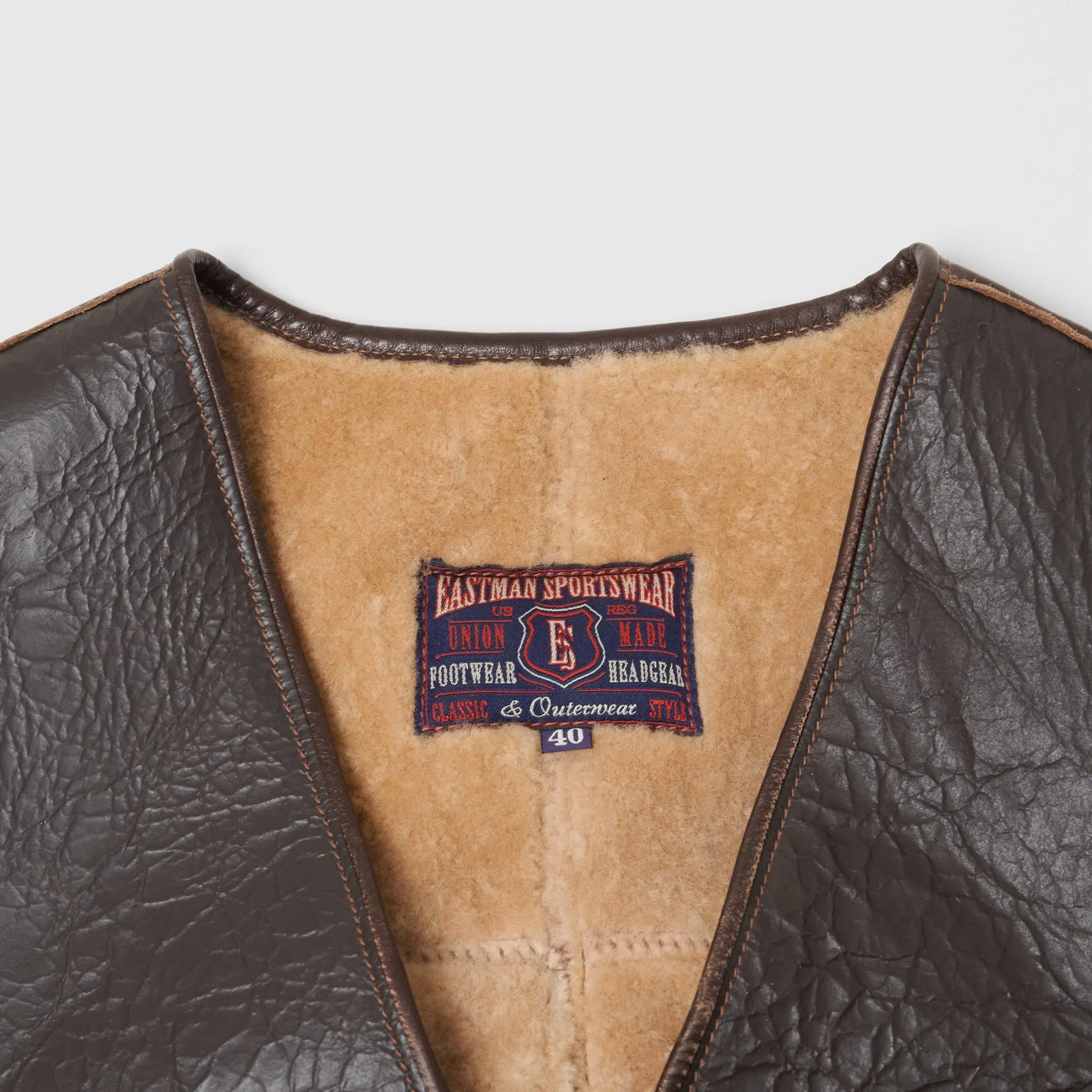 Eastman Shearling Biker Vest Dark Brown sold by DeeCee style product image thumbnail 4