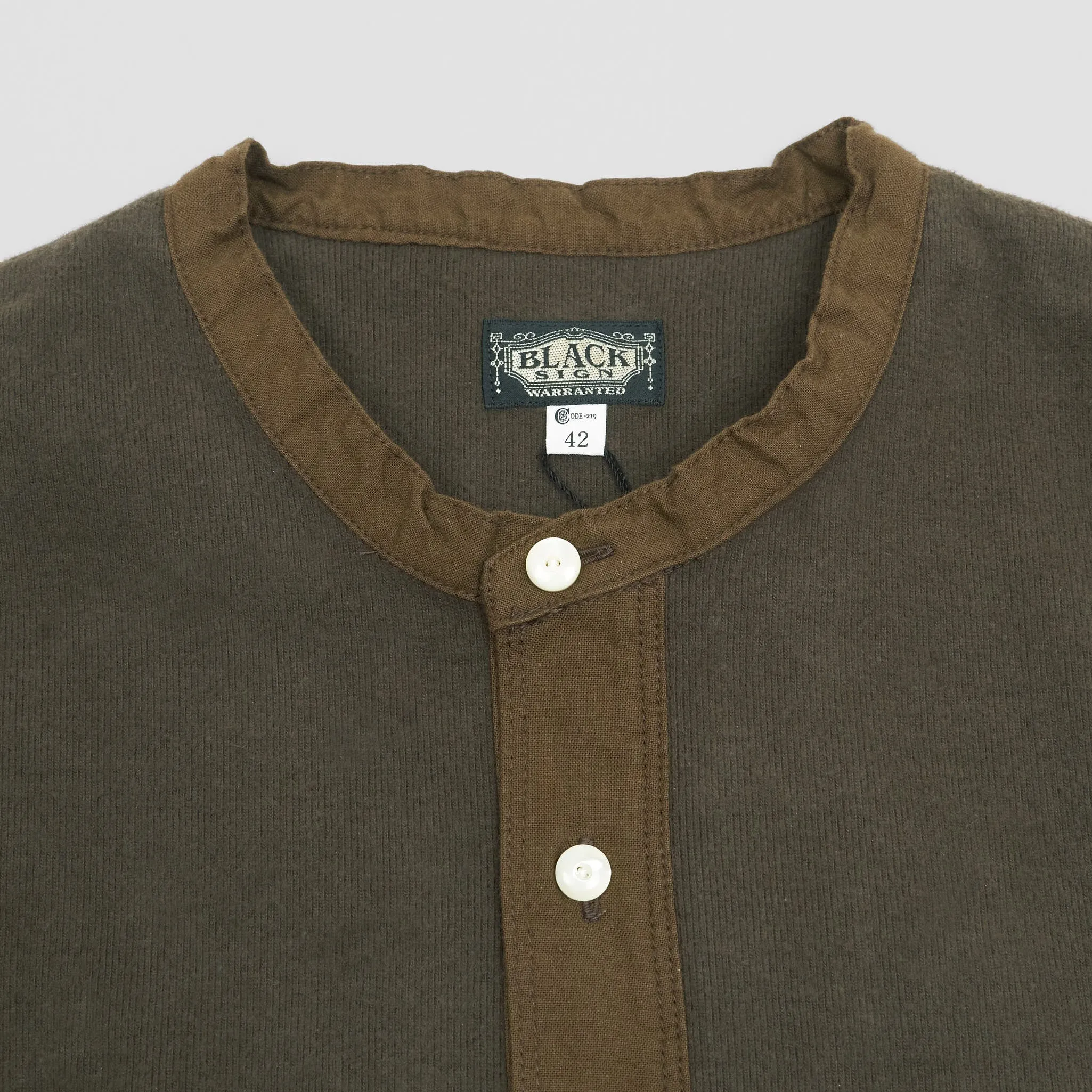 Black Sign Amish Henley Long Sleeve T-Shirt sold by DeeCee style product image thumbnail 2