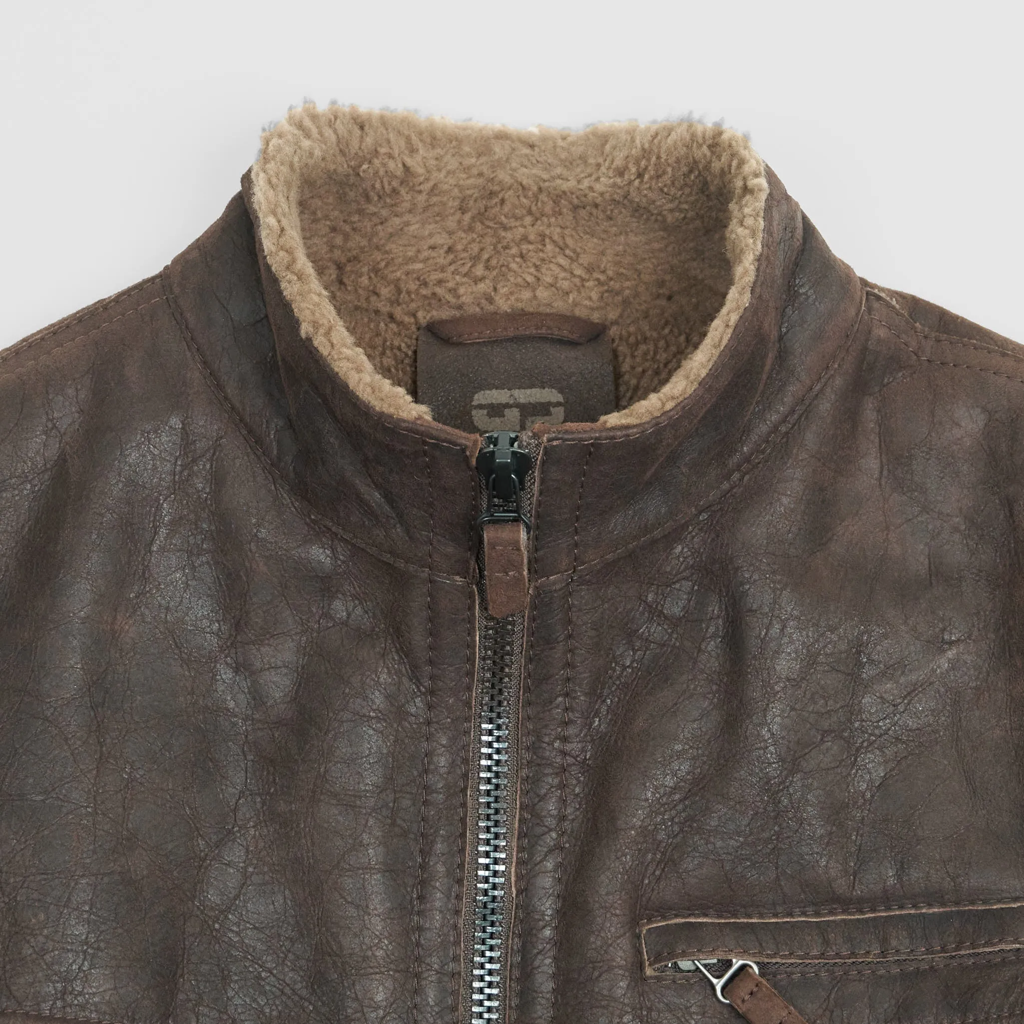 Gimo's Vintage Look Patchwork Leather Car Jacket sold by DeeCee style product image thumbnail 5