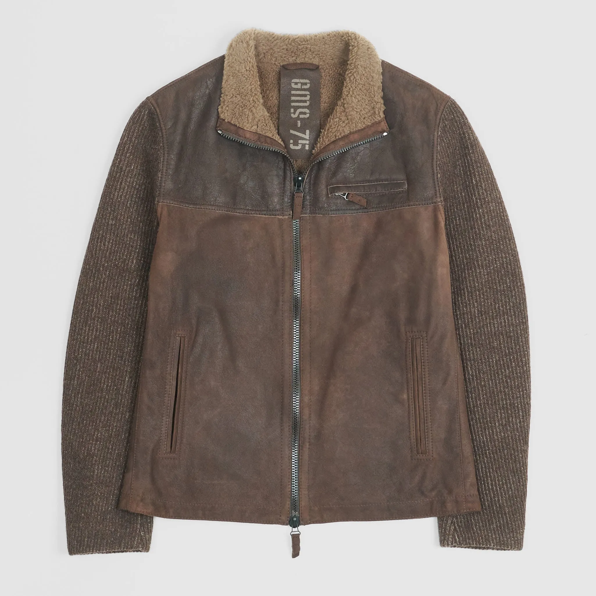 Gimo's Vintage Look Patchwork Leather Car Jacket sold by DeeCee style