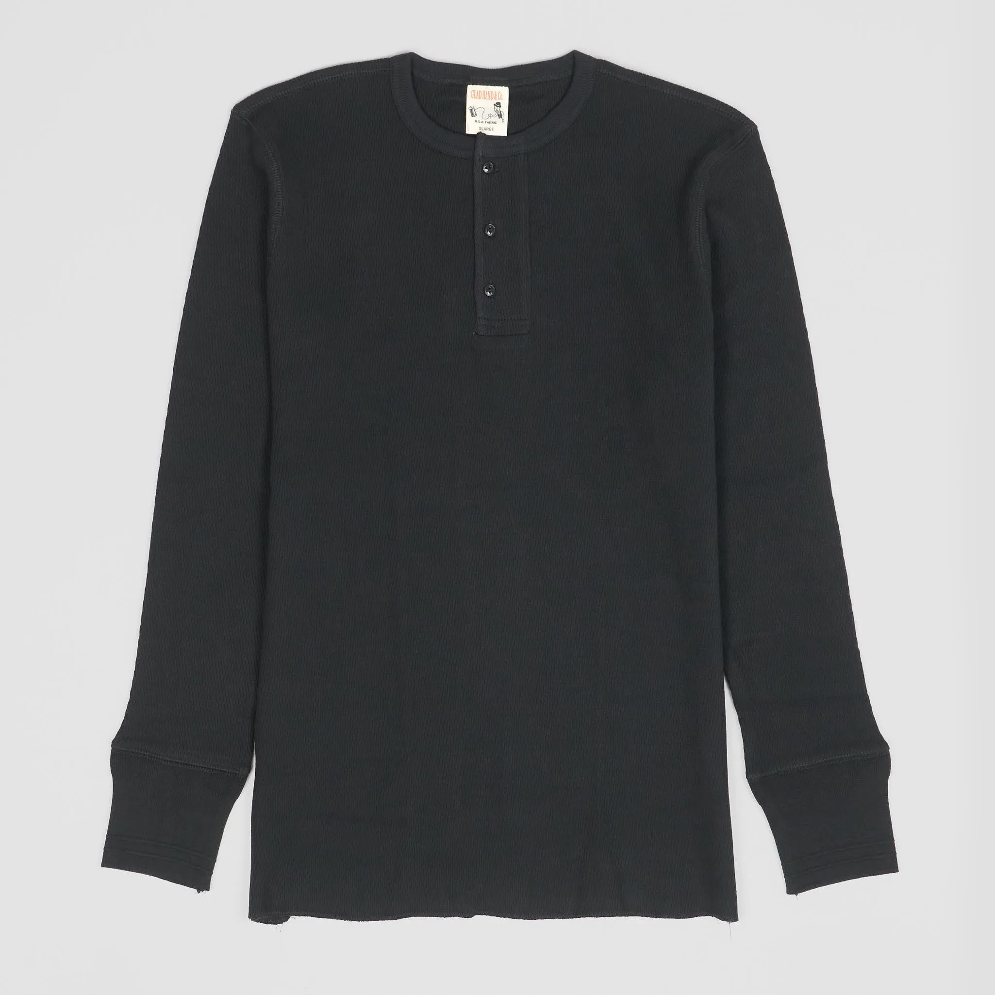Glad Hand & Co. Longsleeve Henley Waffle Shirt sold by DeeCee style