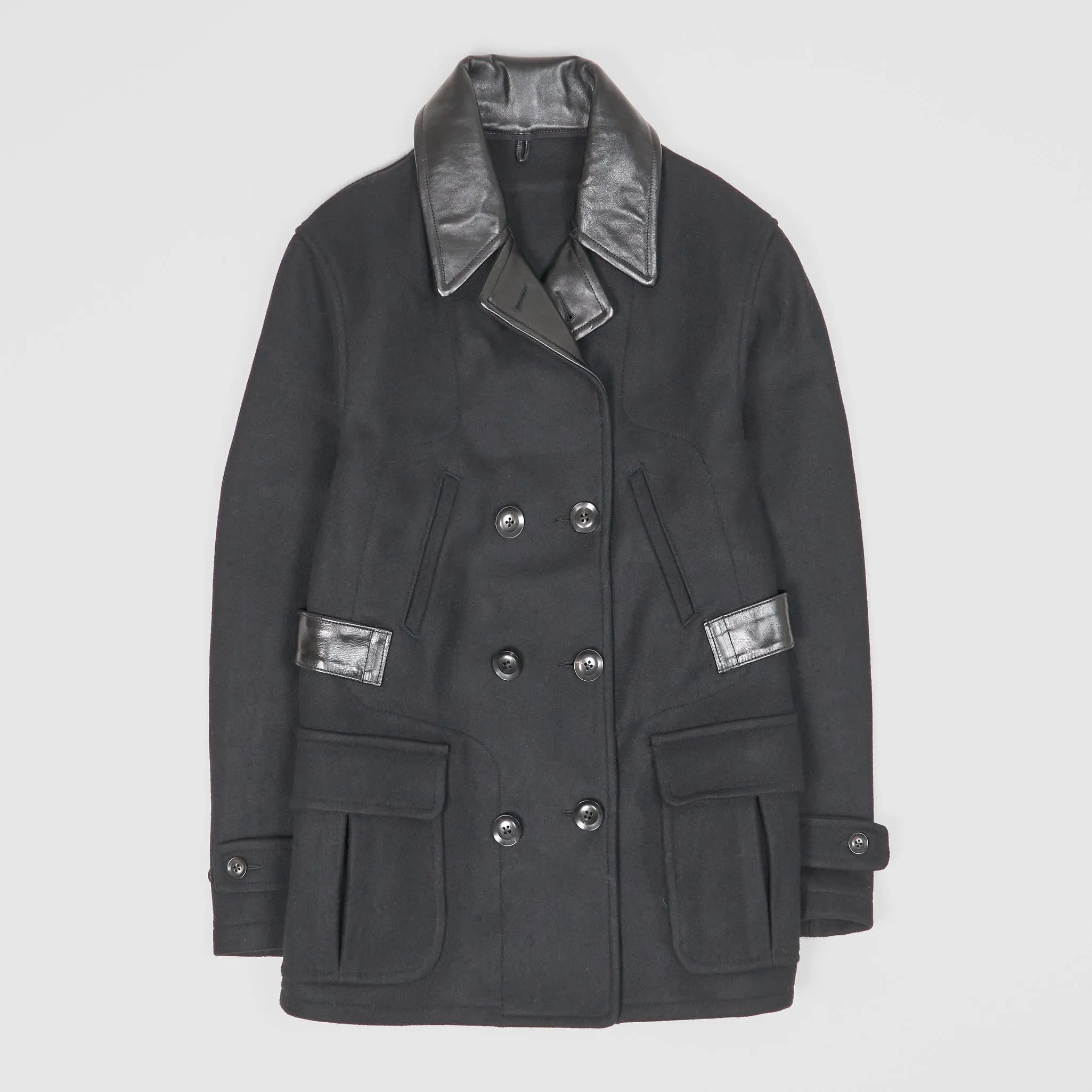 Black Sign Gaucho Leather/WoolCoat sold by DeeCee style