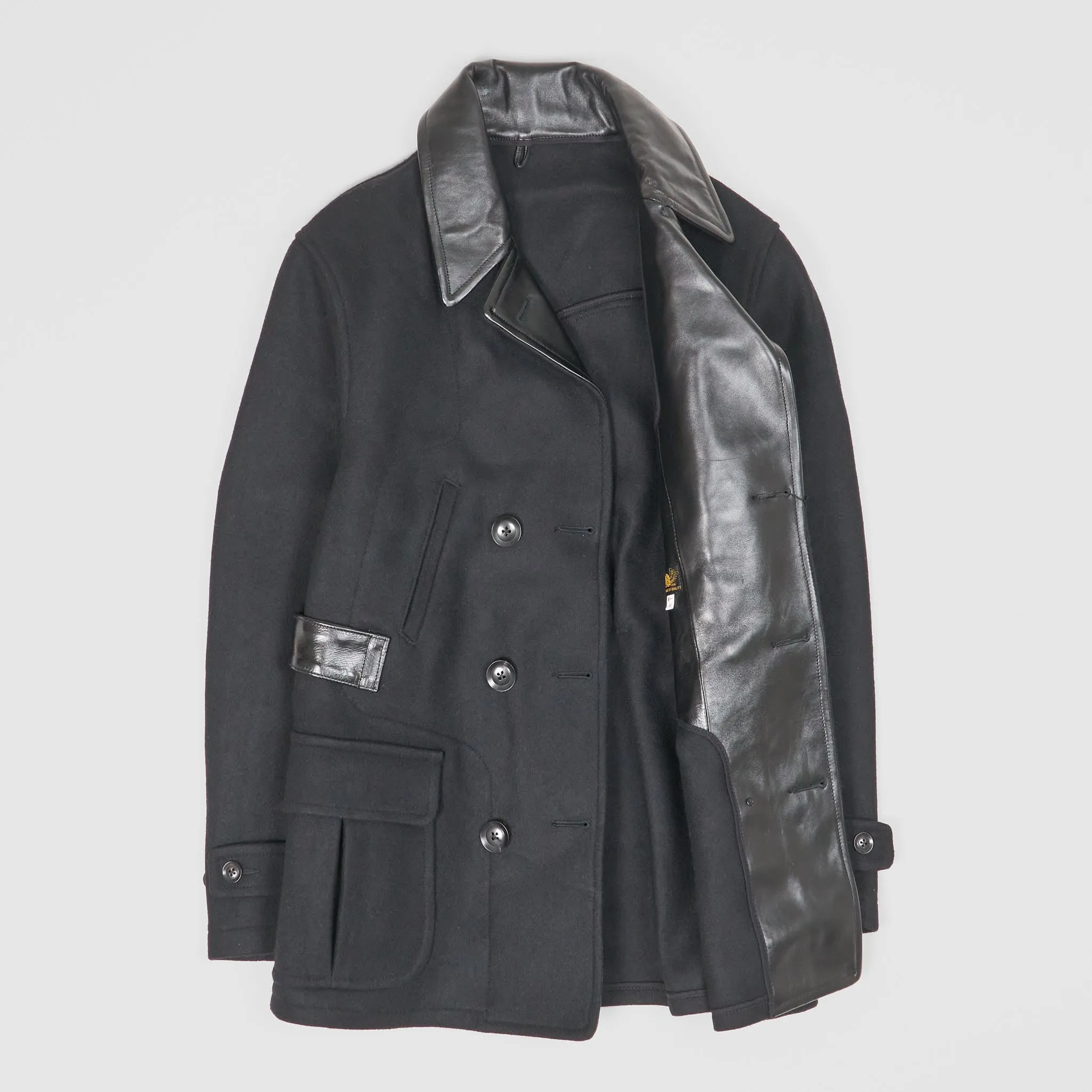 Black Sign Gaucho Leather/WoolCoat sold by DeeCee style product image thumbnail 2