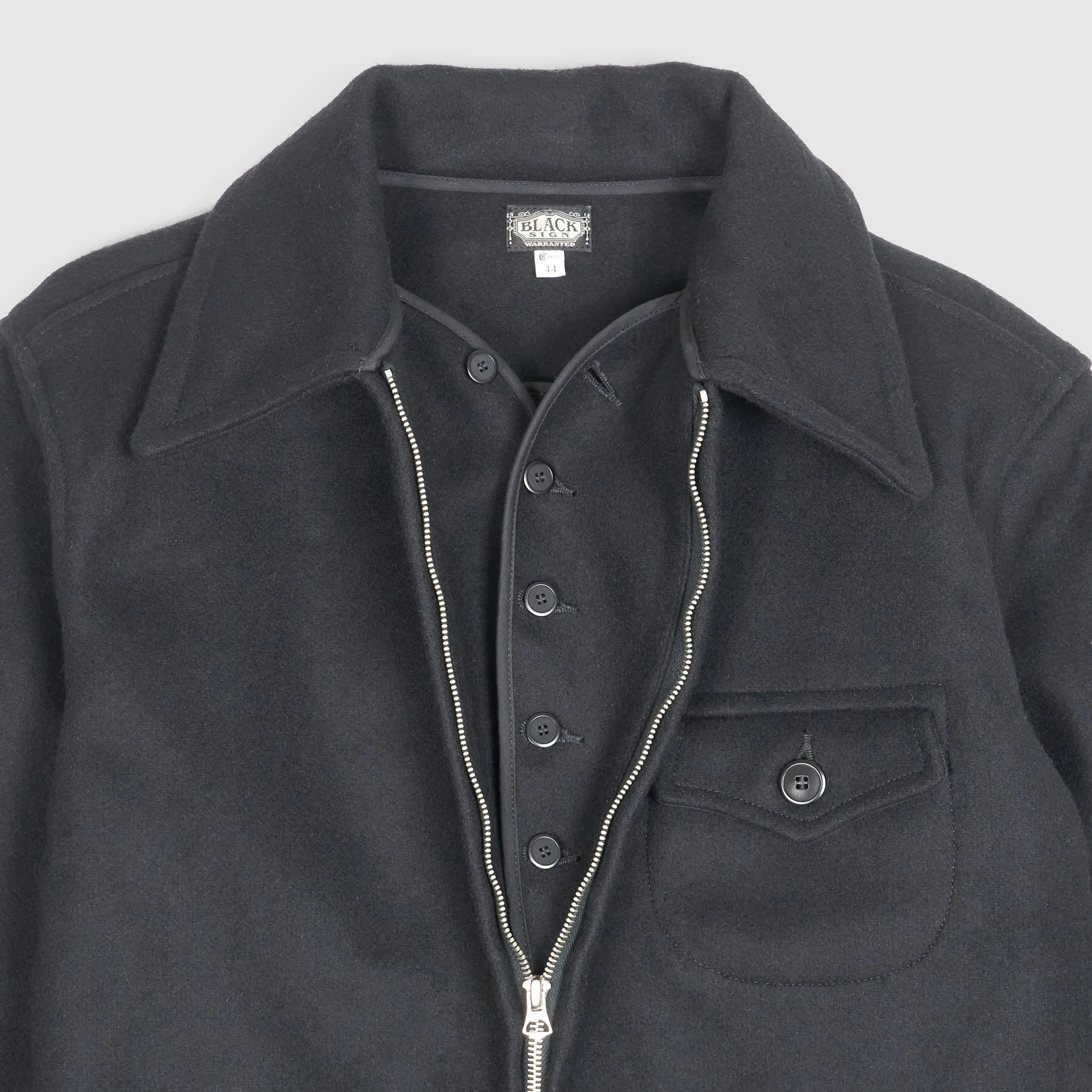 Black Sign Short 50's style Sports Wool Jacket sold by DeeCee style product image thumbnail 3