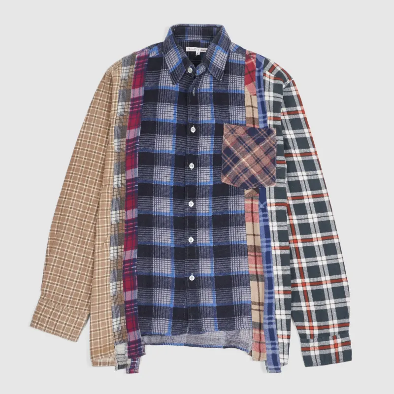 Needles Japan Rebuild 7-Cuts Plaid Flannel Shirt Unisex made by Needles