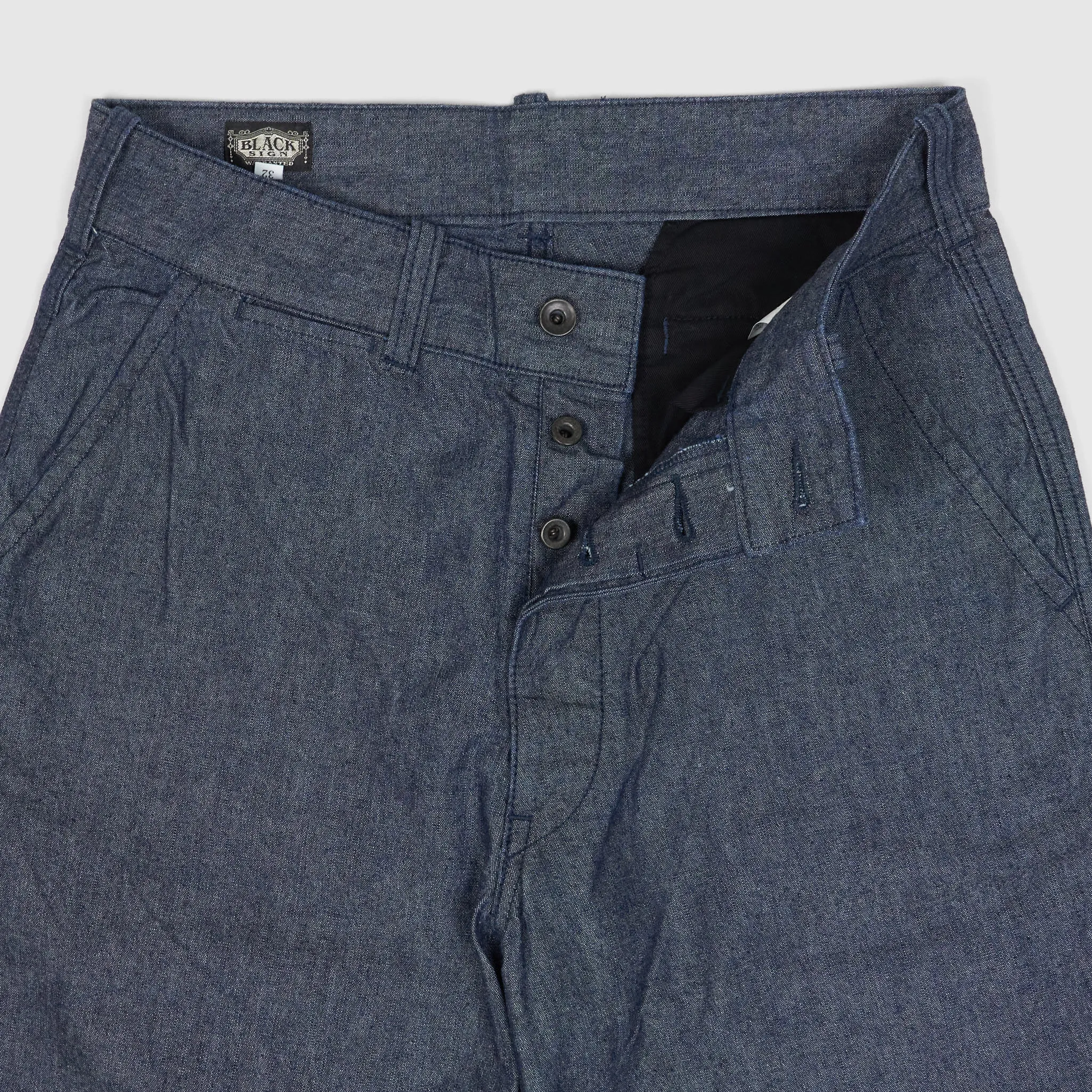 Black Sign 15 Oz. Denim and 10 Oz. Chambray Wide Cut Pants sold by DeeCee style product image thumbnail 3