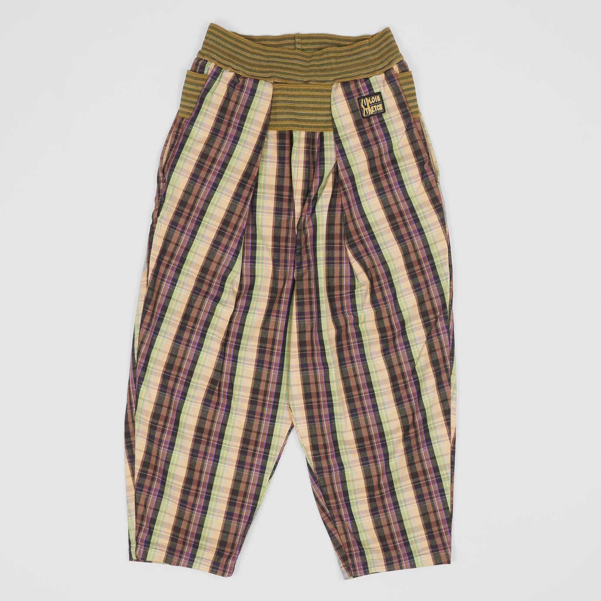 Kapital Wide Fitted Plaid Cotton Pants sold by DeeCee style
