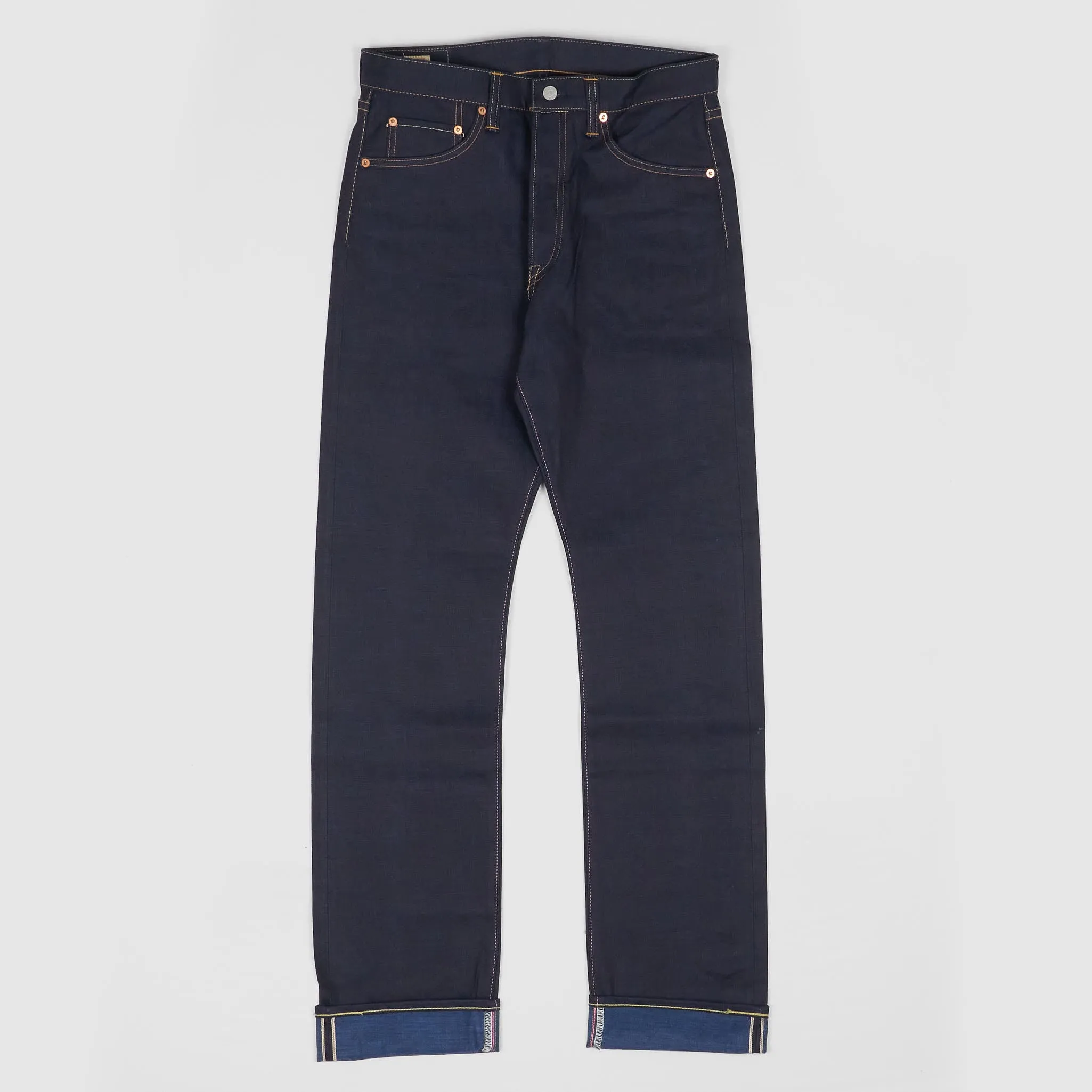 Momotaro Jeans Slim Fitted Blue In Blue Denim sold by DeeCee style