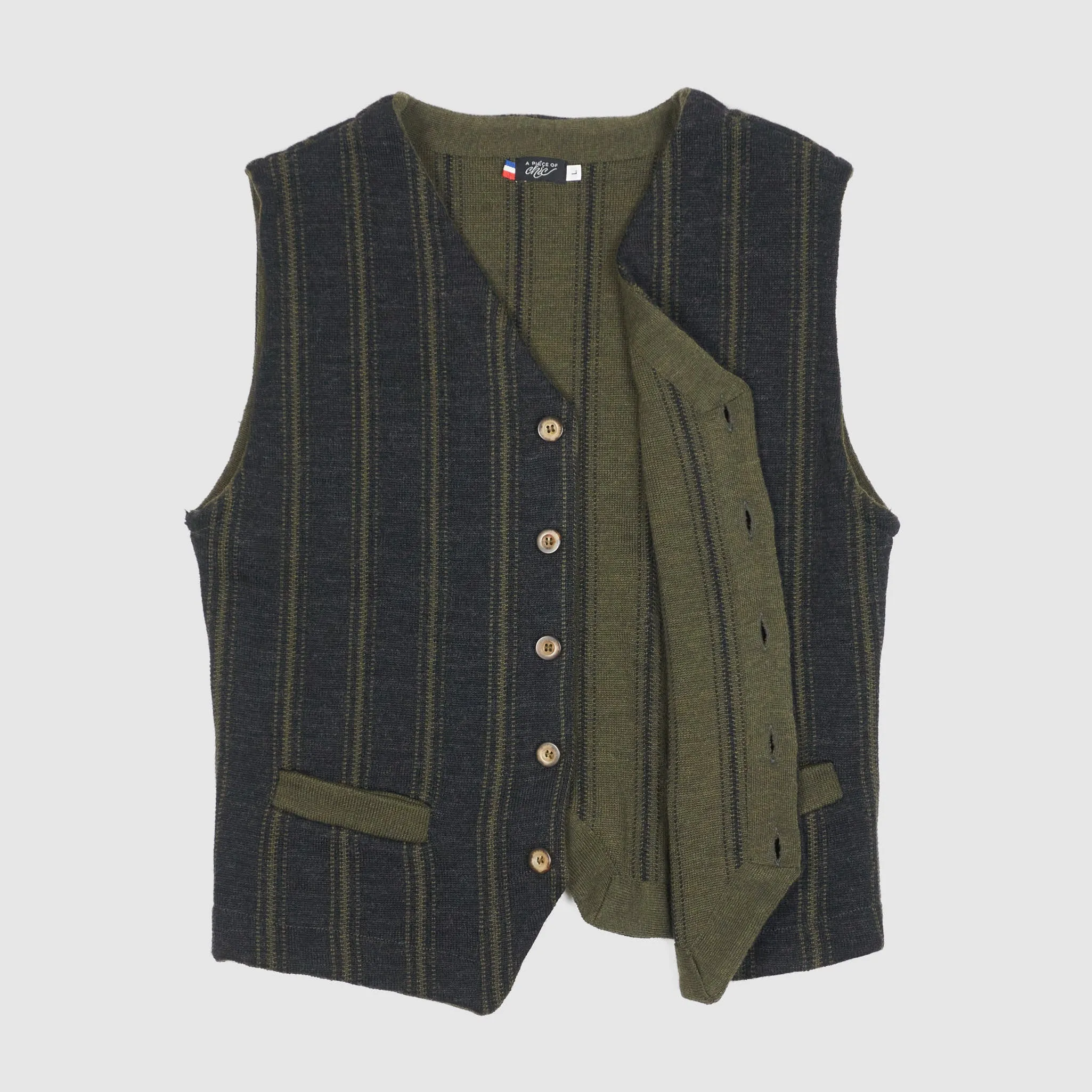 A Piece of Chic Striped Wool Vest sold by DeeCee style product image thumbnail 4