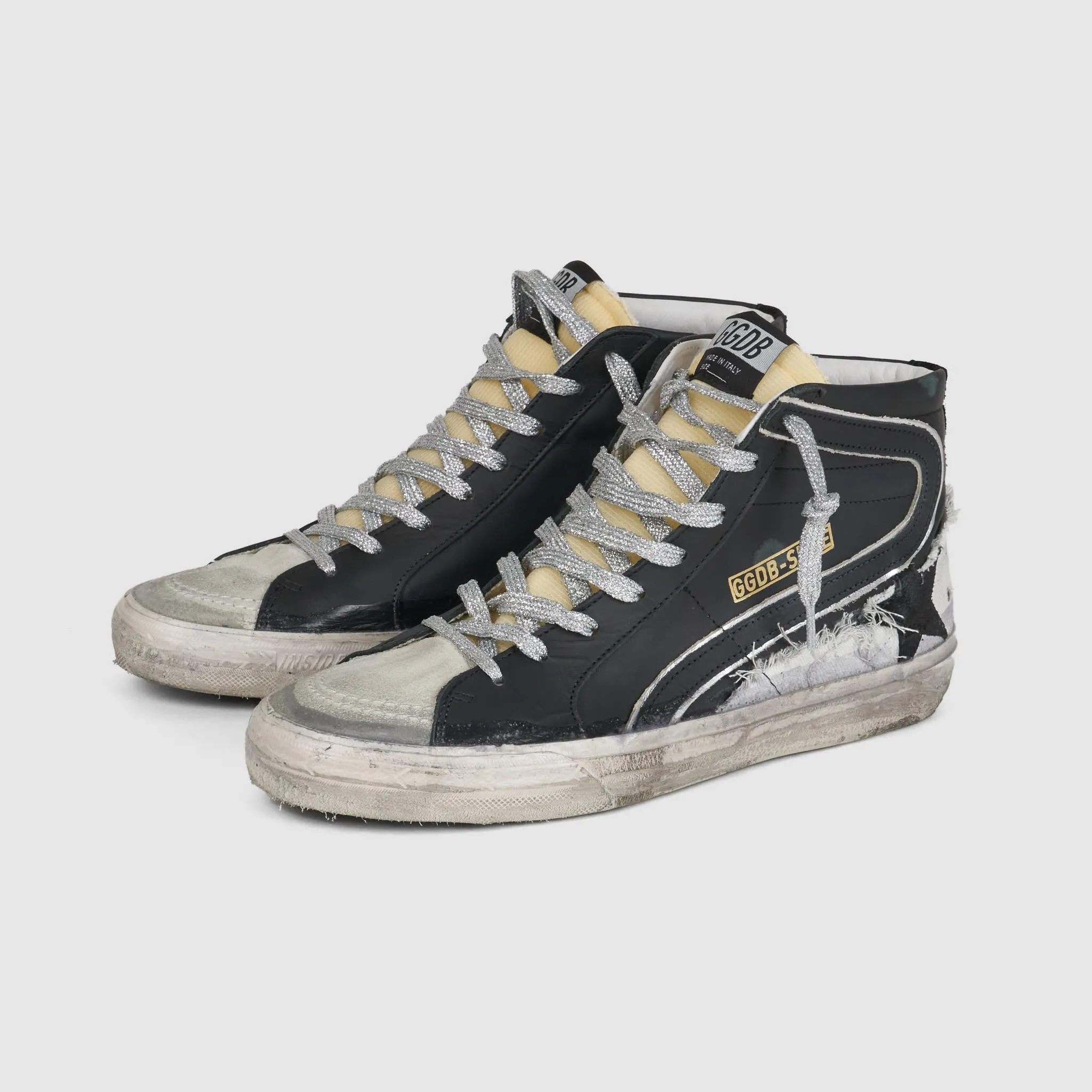 Golden Goose High Black Ice Slide Sneakers sold by DeeCee style