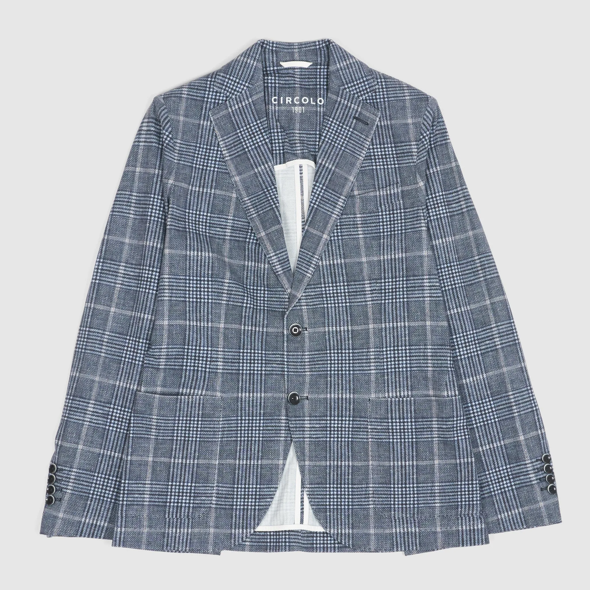 Circolo 1901 Easy To Wear Men's Plaid Blue Blazer sold by DeeCee style