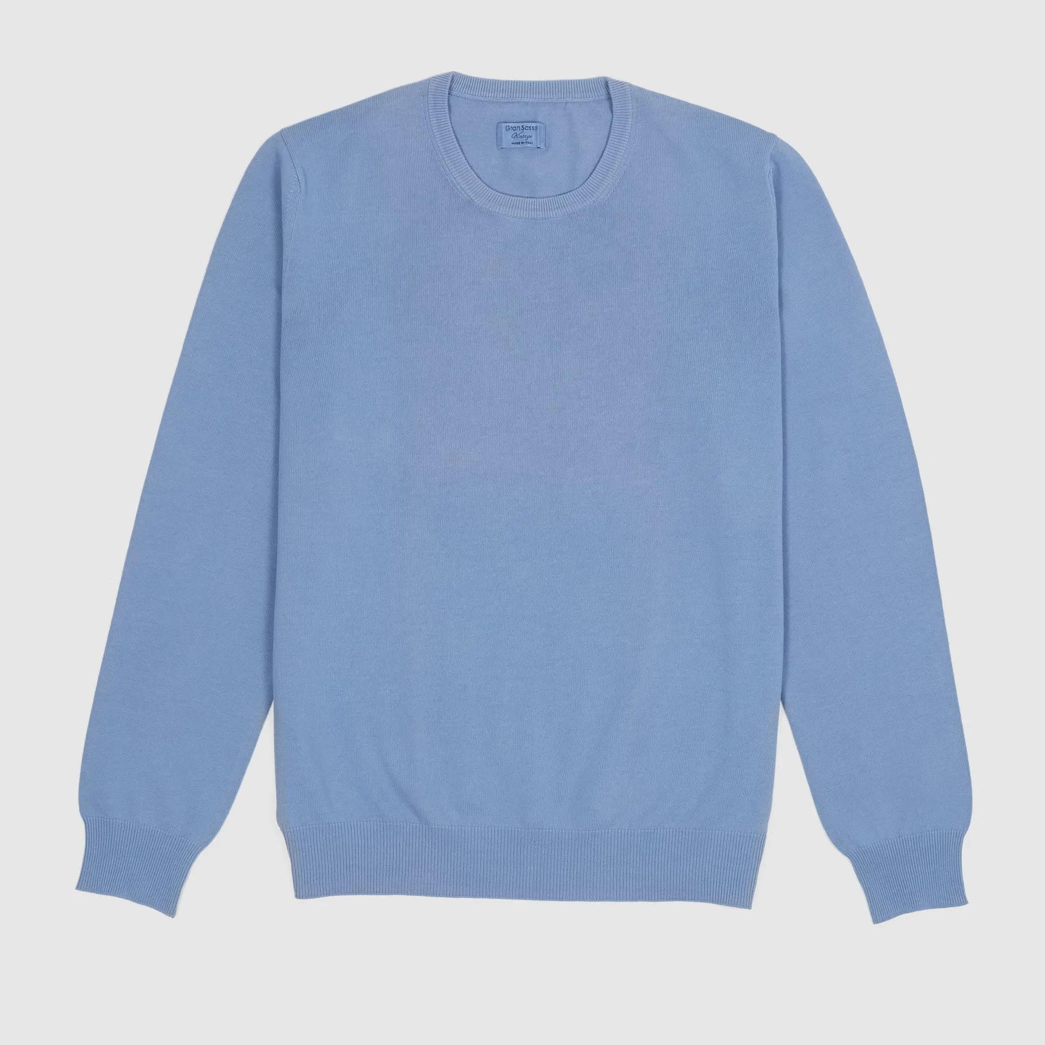 Gran Sasso Crew Neck Knitted Cotton Pullover sold by DeeCee style