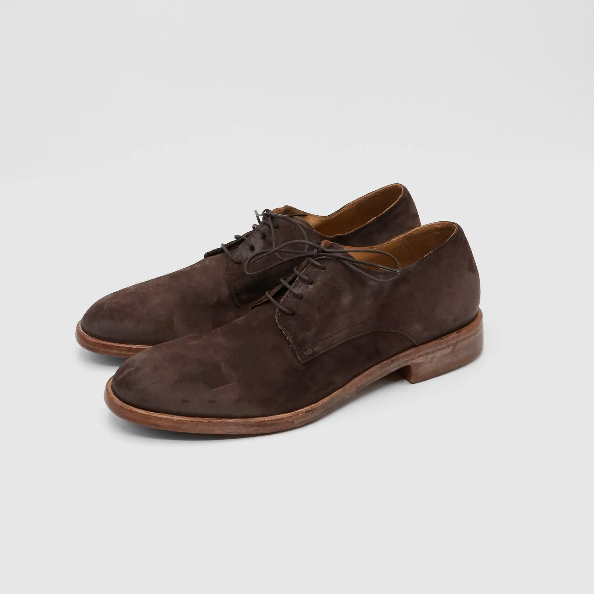 Moma Washed Roughout Leather Derby Blucher sold by DeeCee style