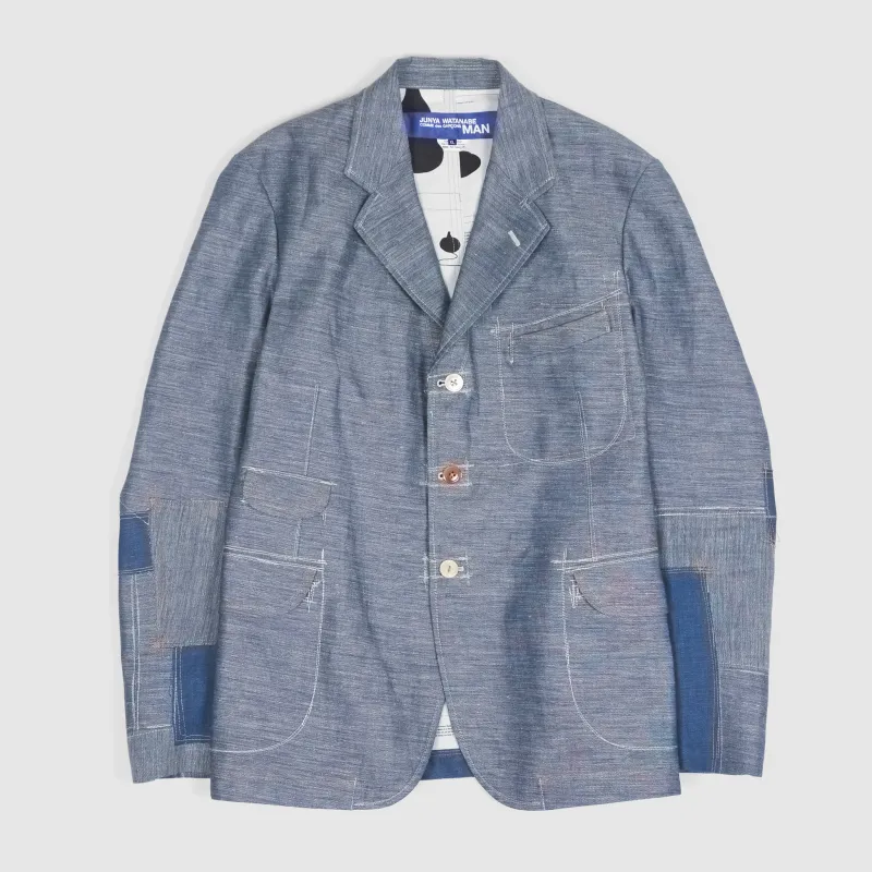 Junya Watanabe Man Summer Indigo Patchwork Blazer sold by DeeCee style