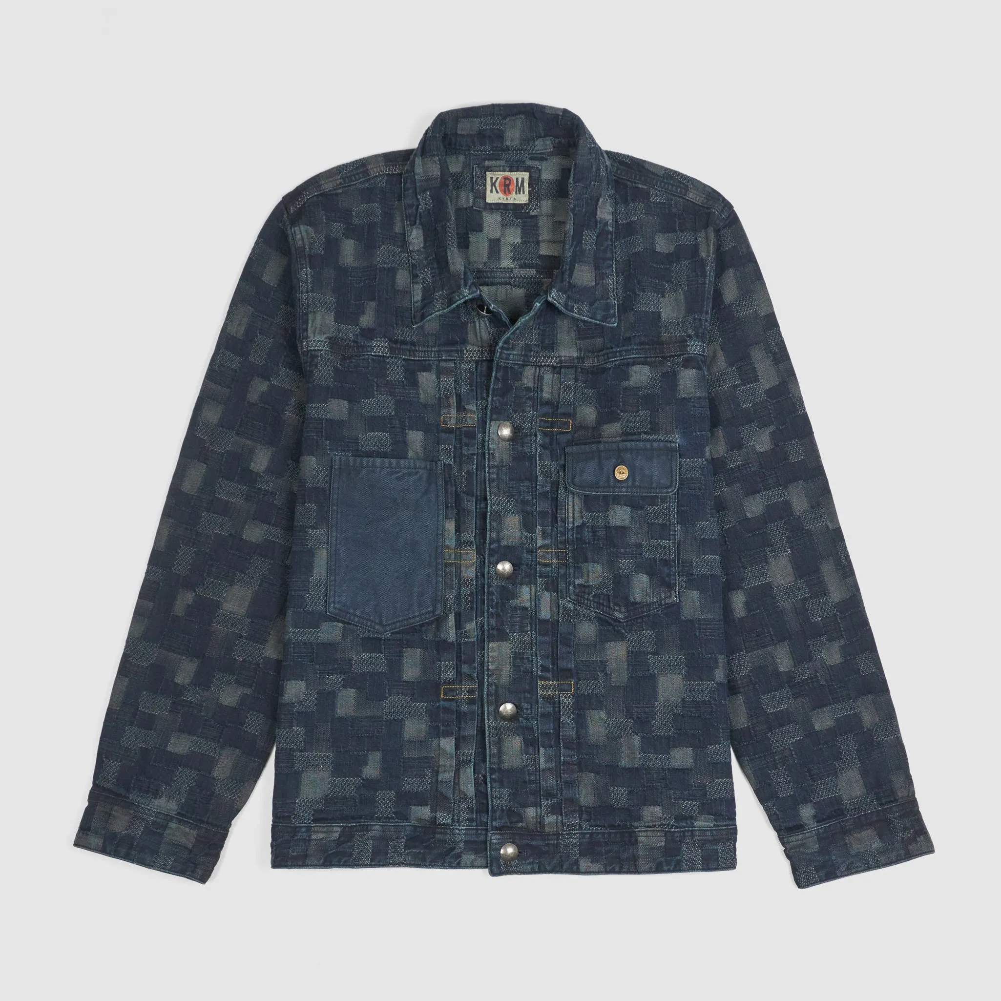Koromo Jacquard Plaid Lightweight Denim Jacket sold by DeeCee style