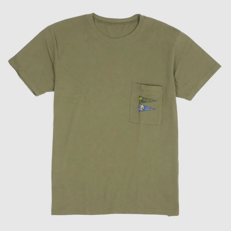 Kapital Basic Crew Neck Pocket Flag T- Shirt sold by DeeCee style