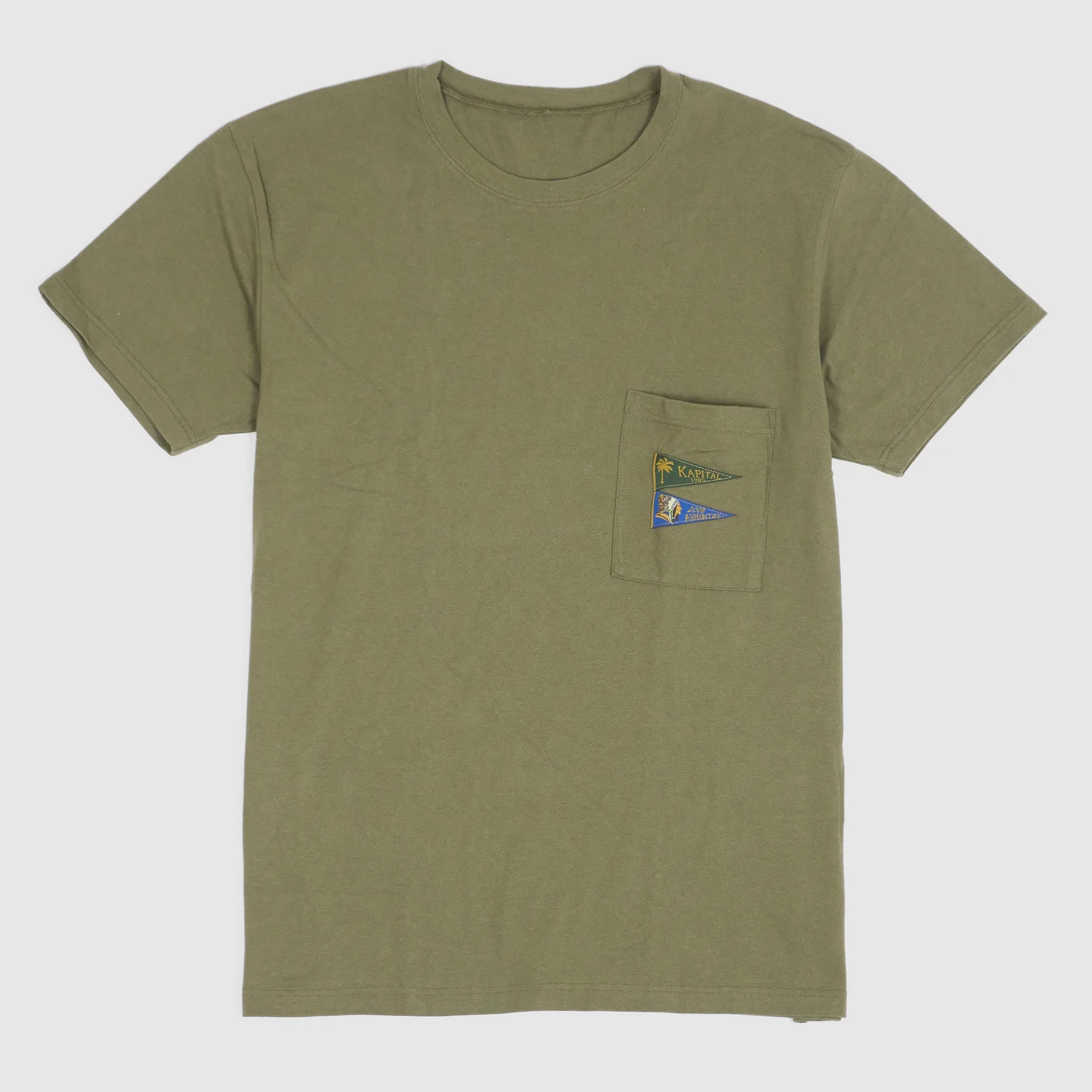 Kapital Basic Crew Neck Pocket Flag T- Shirt sold by DeeCee style
