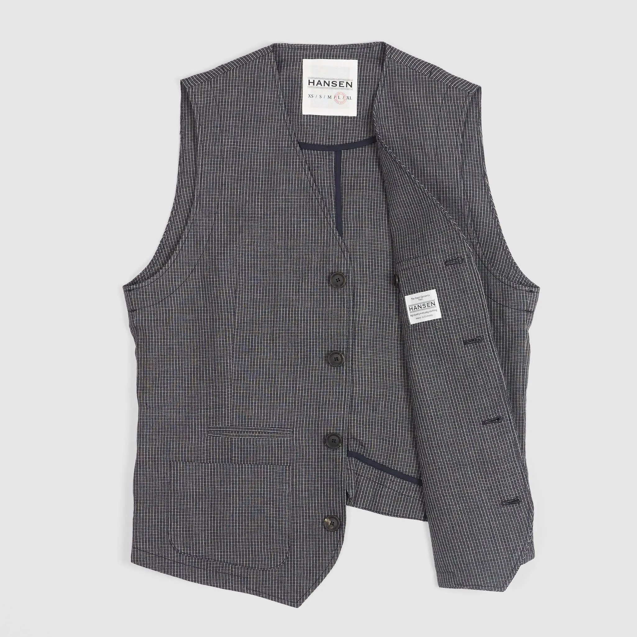 Hansen Dark Linen Vest sold by DeeCee style product image thumbnail 3