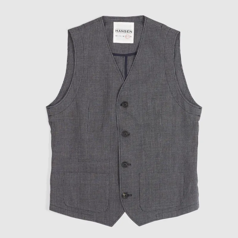 Hansen Dark Linen Vest sold by DeeCee style