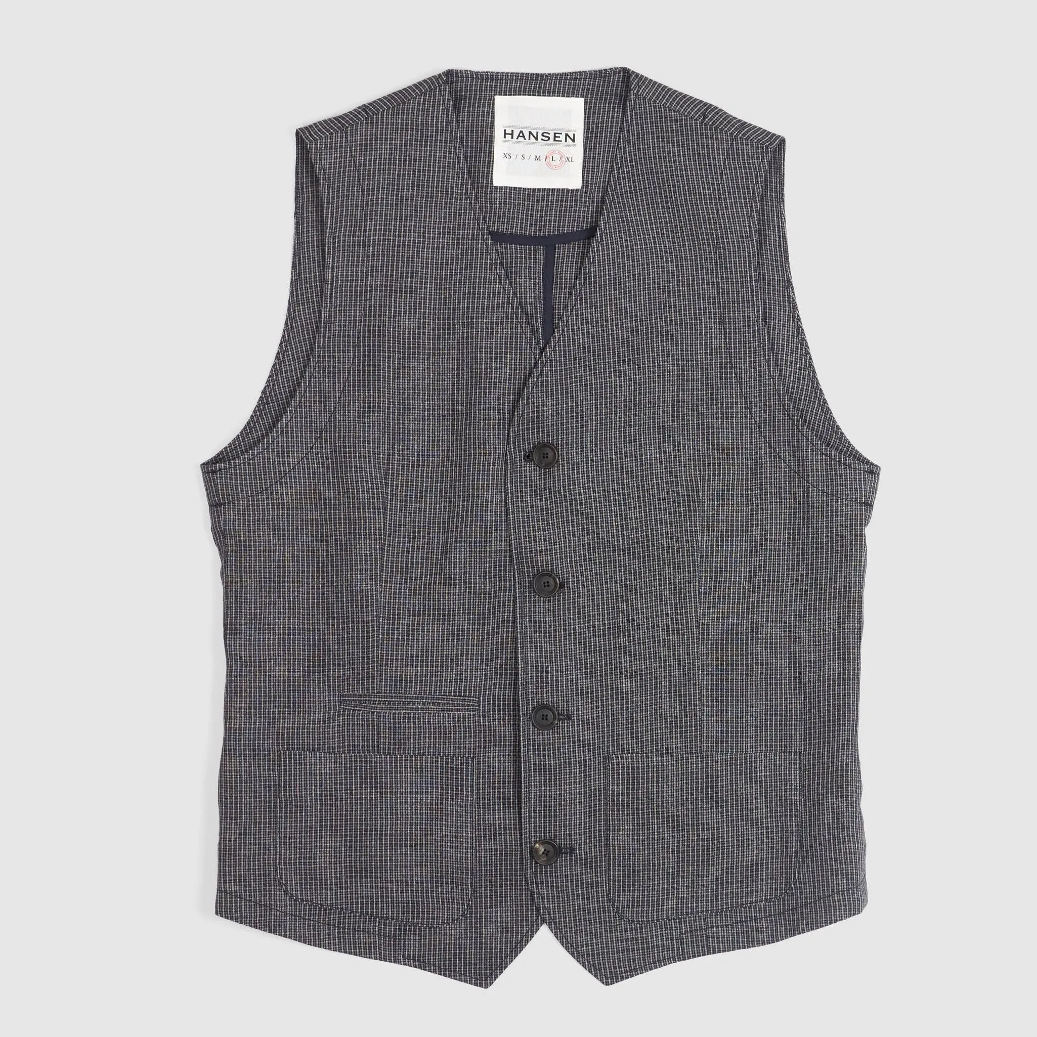 Hansen Dark Linen Vest sold by DeeCee style