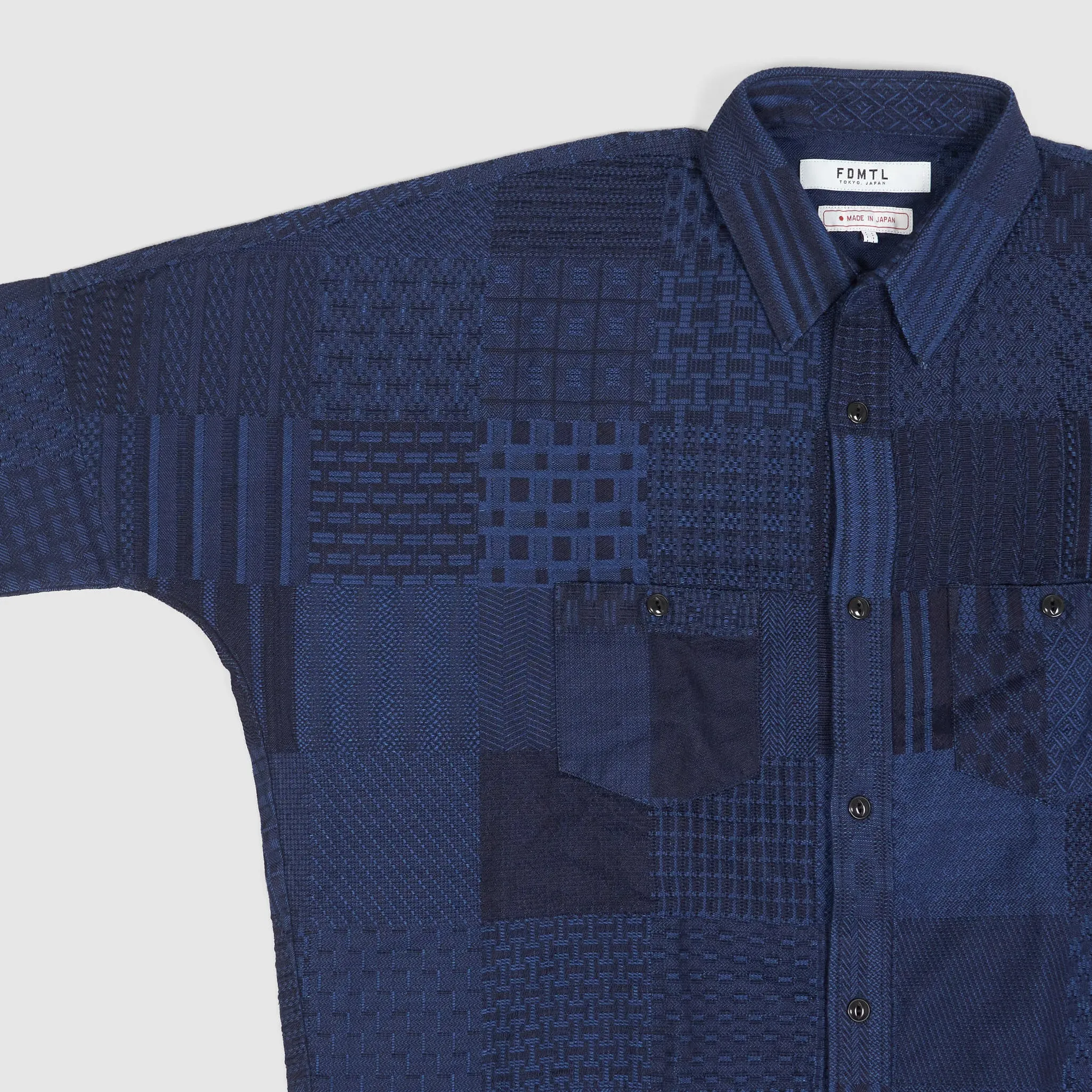 FDMTL Jacquard Woven Indigo Oversized Shirt sold by DeeCee style product image thumbnail 4