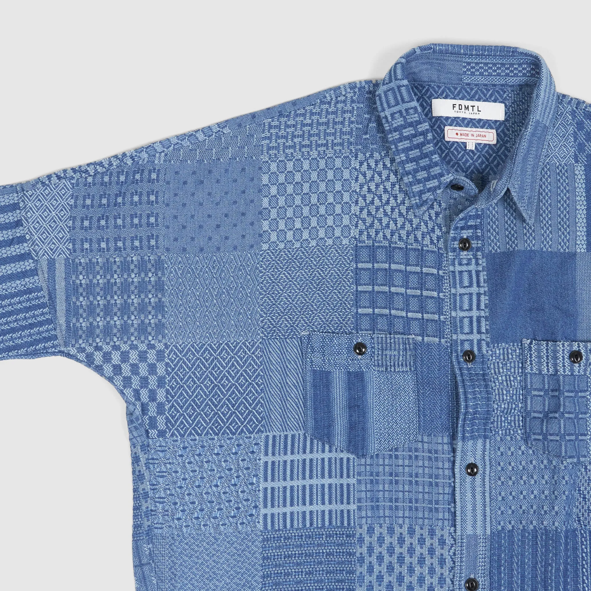 FDMTL Jacquard Woven Indigo Oversized Shirt sold by DeeCee style product image thumbnail 5
