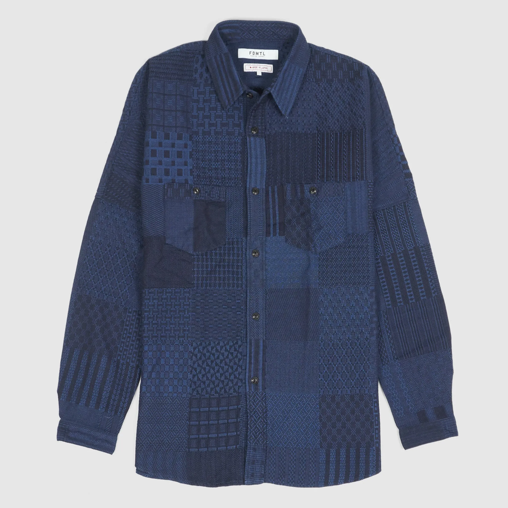 FDMTL Jacquard Woven Indigo Oversized Shirt sold by DeeCee style product image thumbnail 2