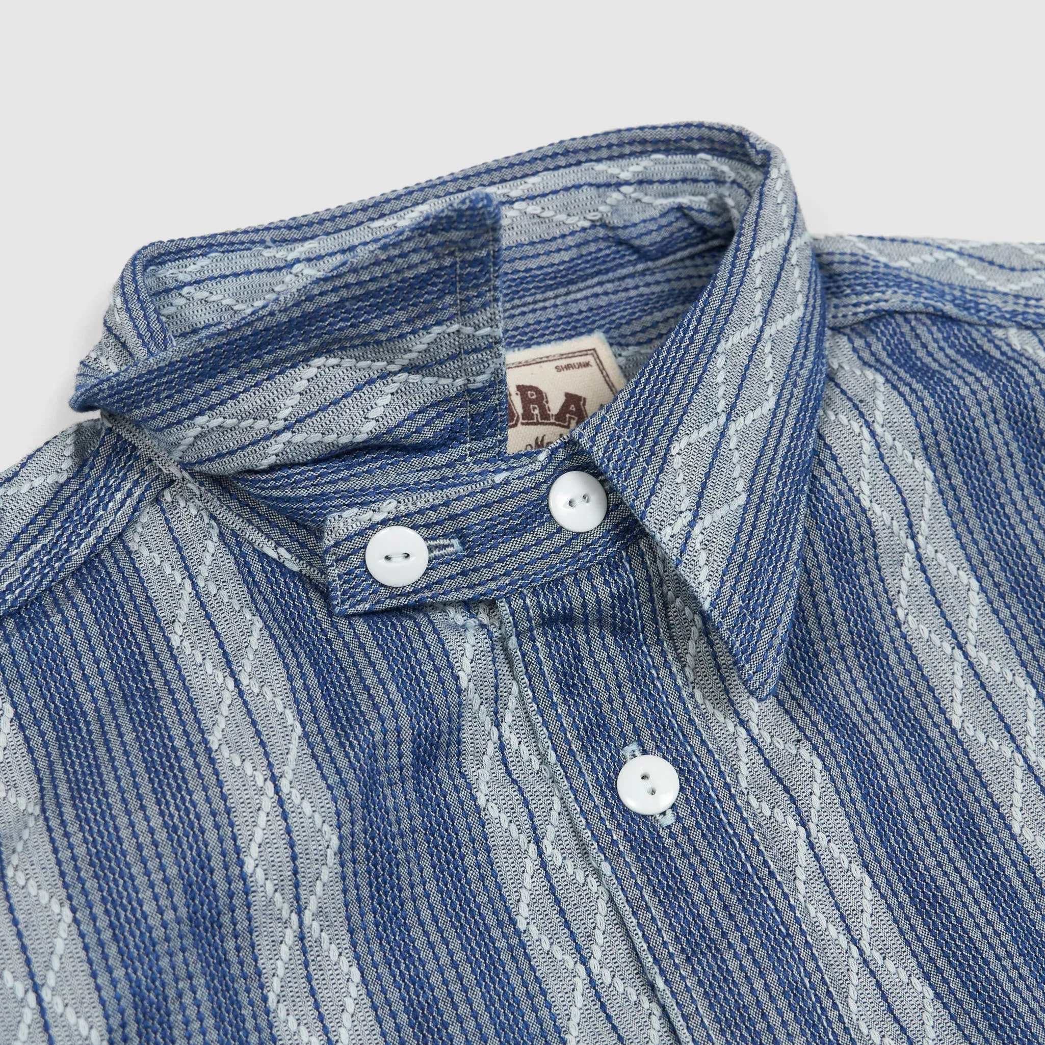 Samurai Jeans Longsleeve Woven Striped Indigo Shirt sold by DeeCee style product image thumbnail 4