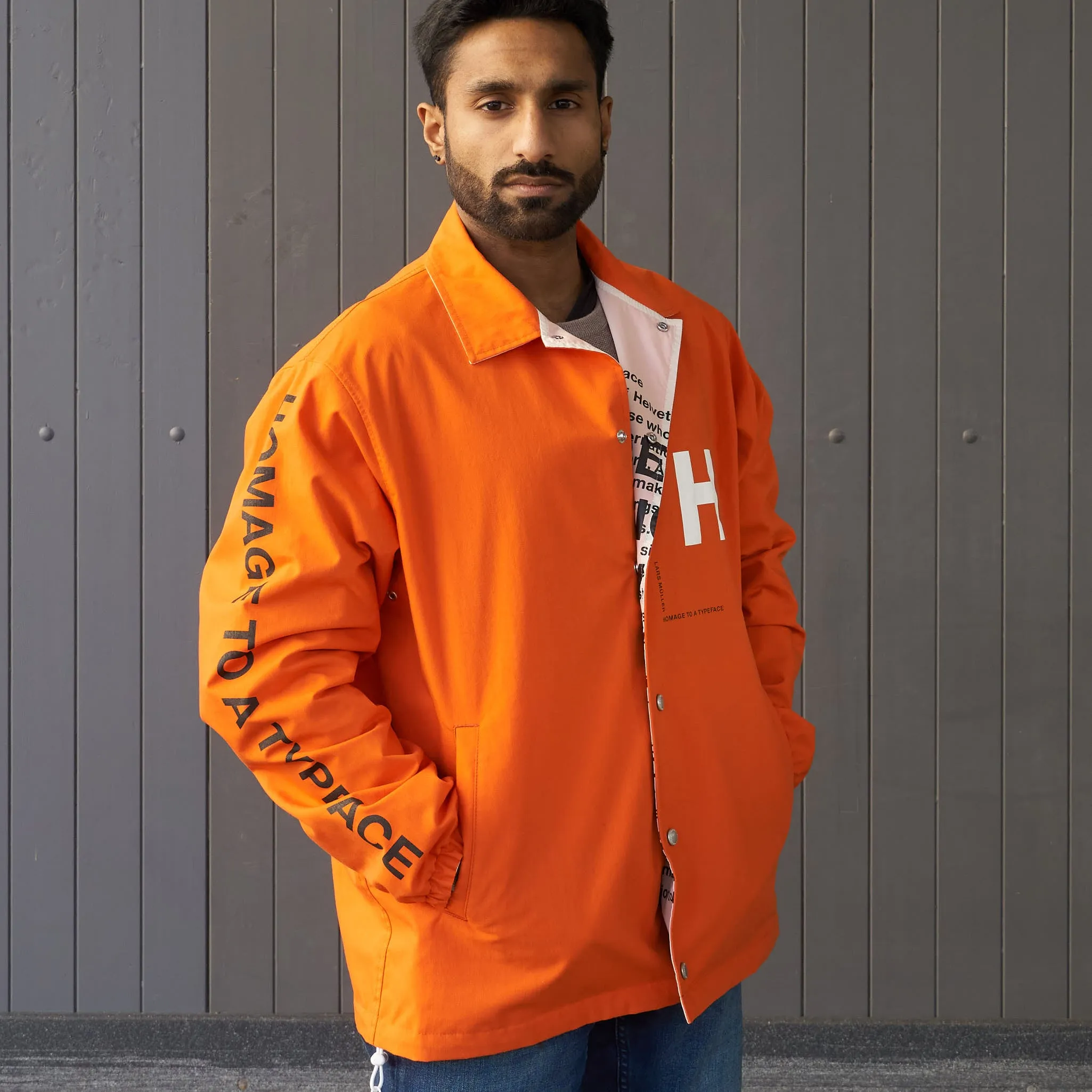 Junya Watanabe Man Helvetica - Homage To A Typeface Reversible Coach Jacket sold by DeeCee style product image thumbnail 2