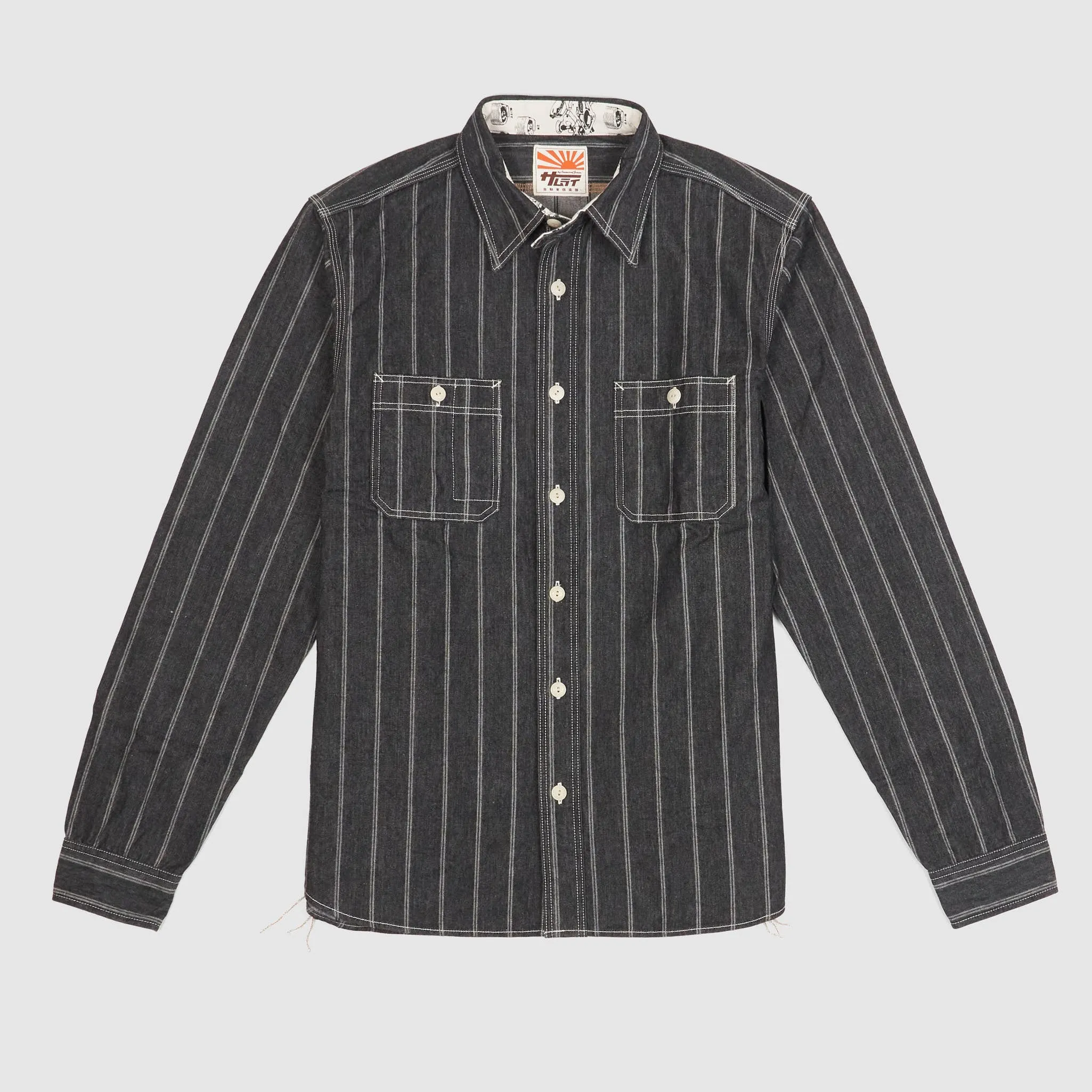 Samurai Jeans Wabash Striped Long Sleeve Shirts sold by DeeCee style