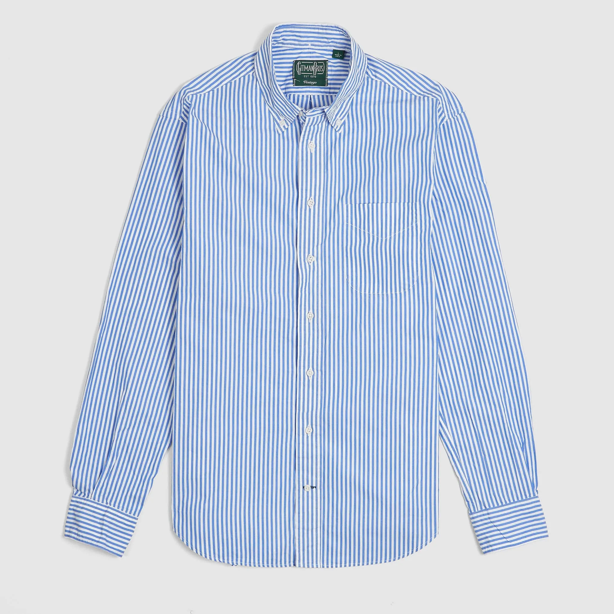 Gitman Vintage Button Down Striped Poplin Shirt sold by DeeCee style