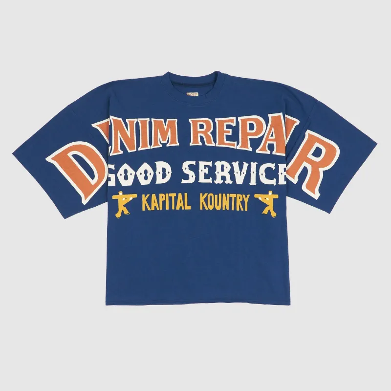 Kapital Denim Repair Oversized Crew Neck Huge T-Shirt sold by DeeCee style