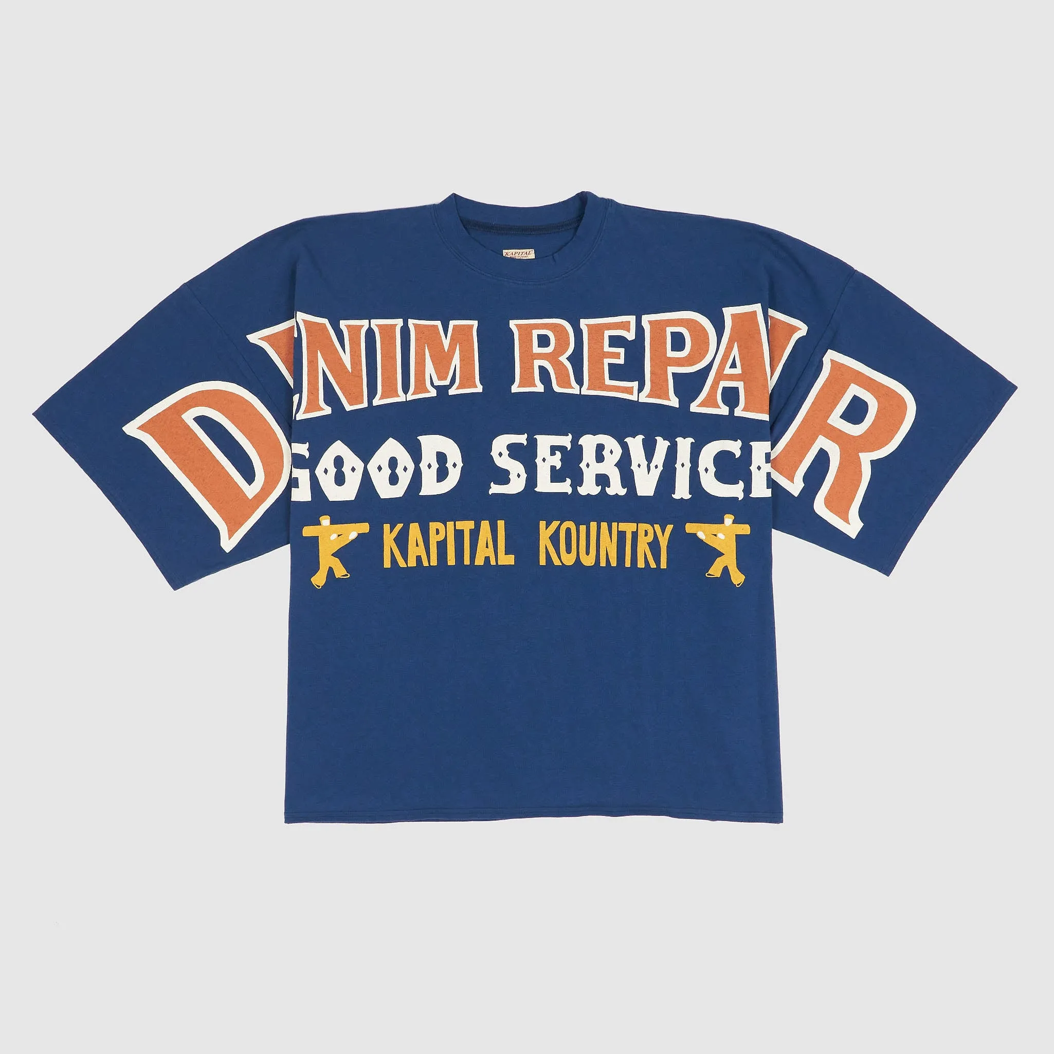 Kapital Denim Repair Oversized Crew Neck Huge T-Shirt sold by DeeCee style