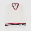 Rakki V-Neck Knitted Tennis Cotton Jumper Alonzo Richard Gonzalez 1948 sold by DeeCee style